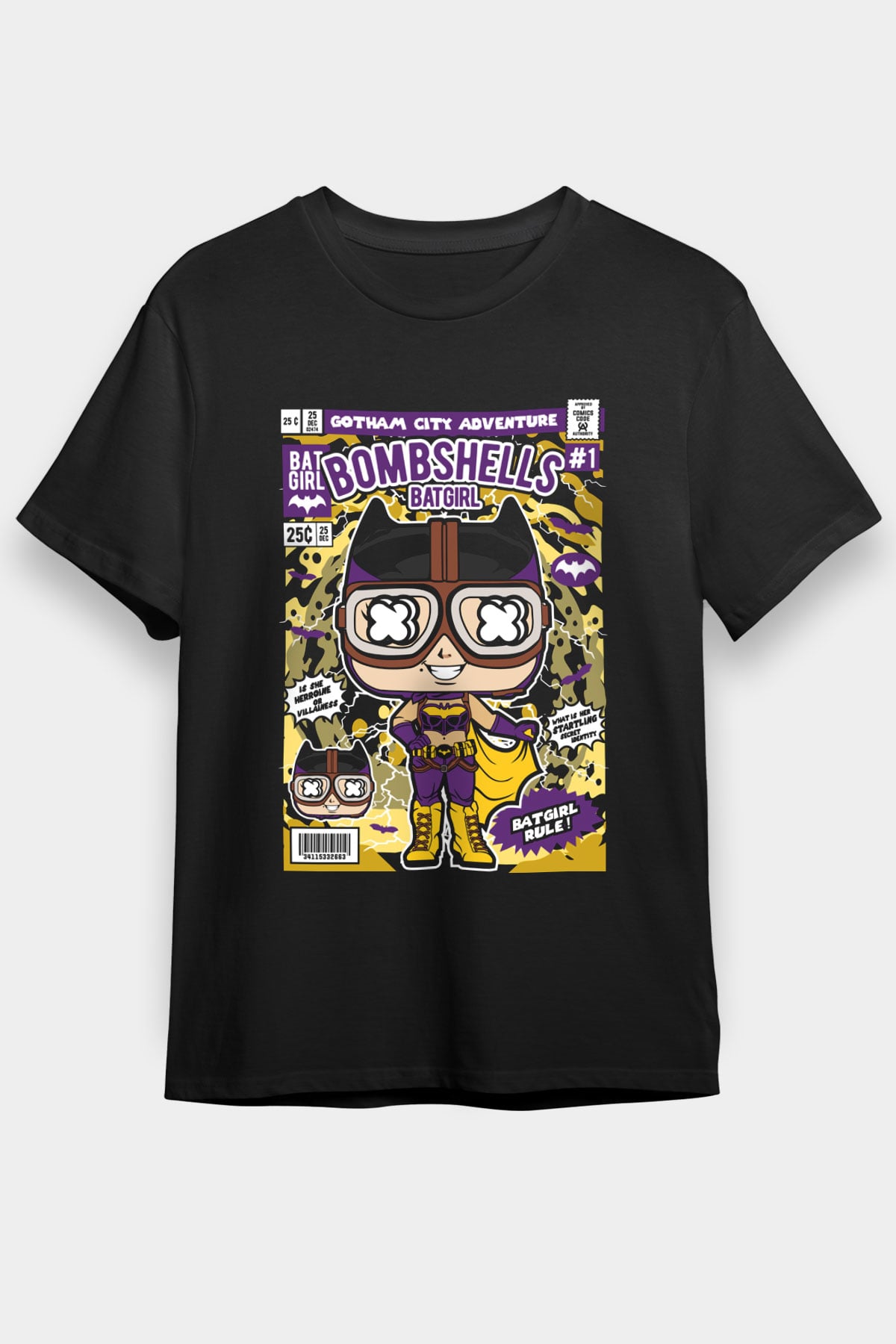 Bombshells Baskılı Unisex Siyah Tişört
