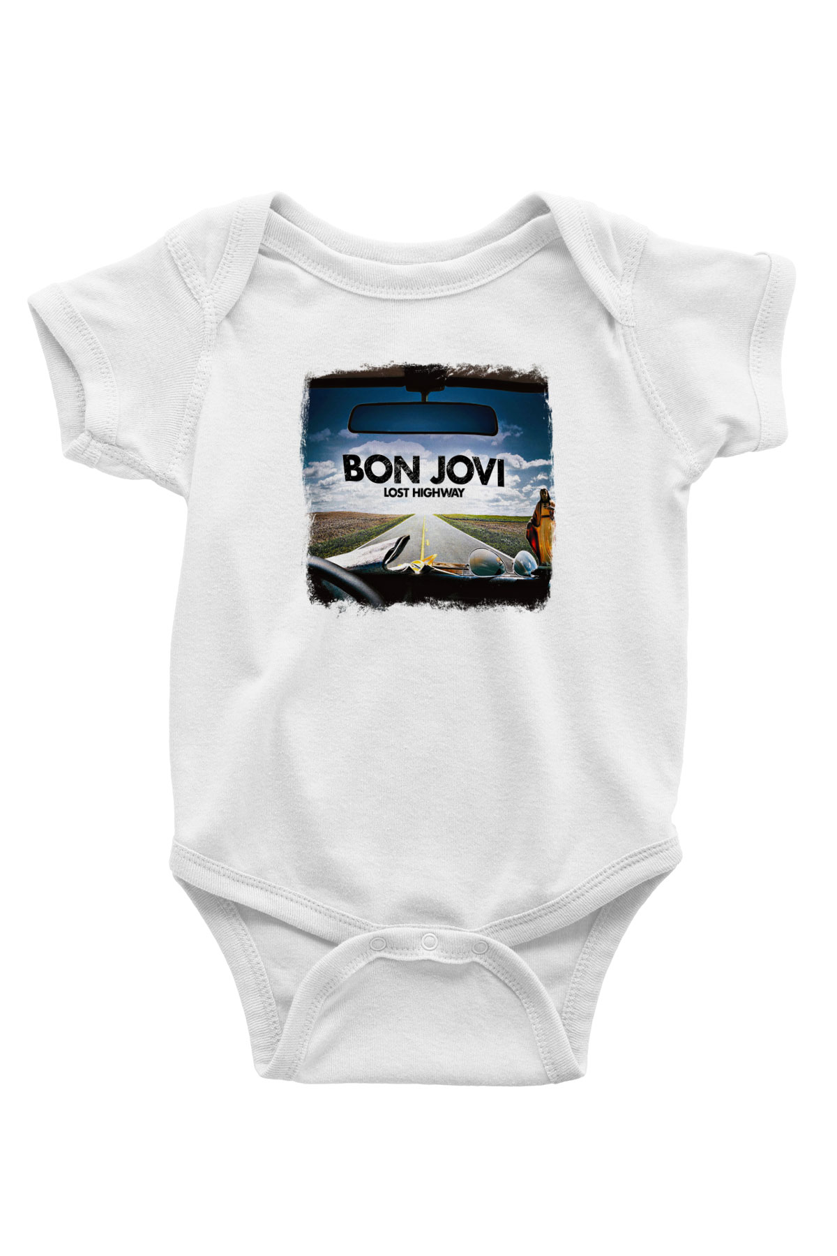 Bon Jovi Baskılı Unisex Beyaz Bebek Body - Zıbın