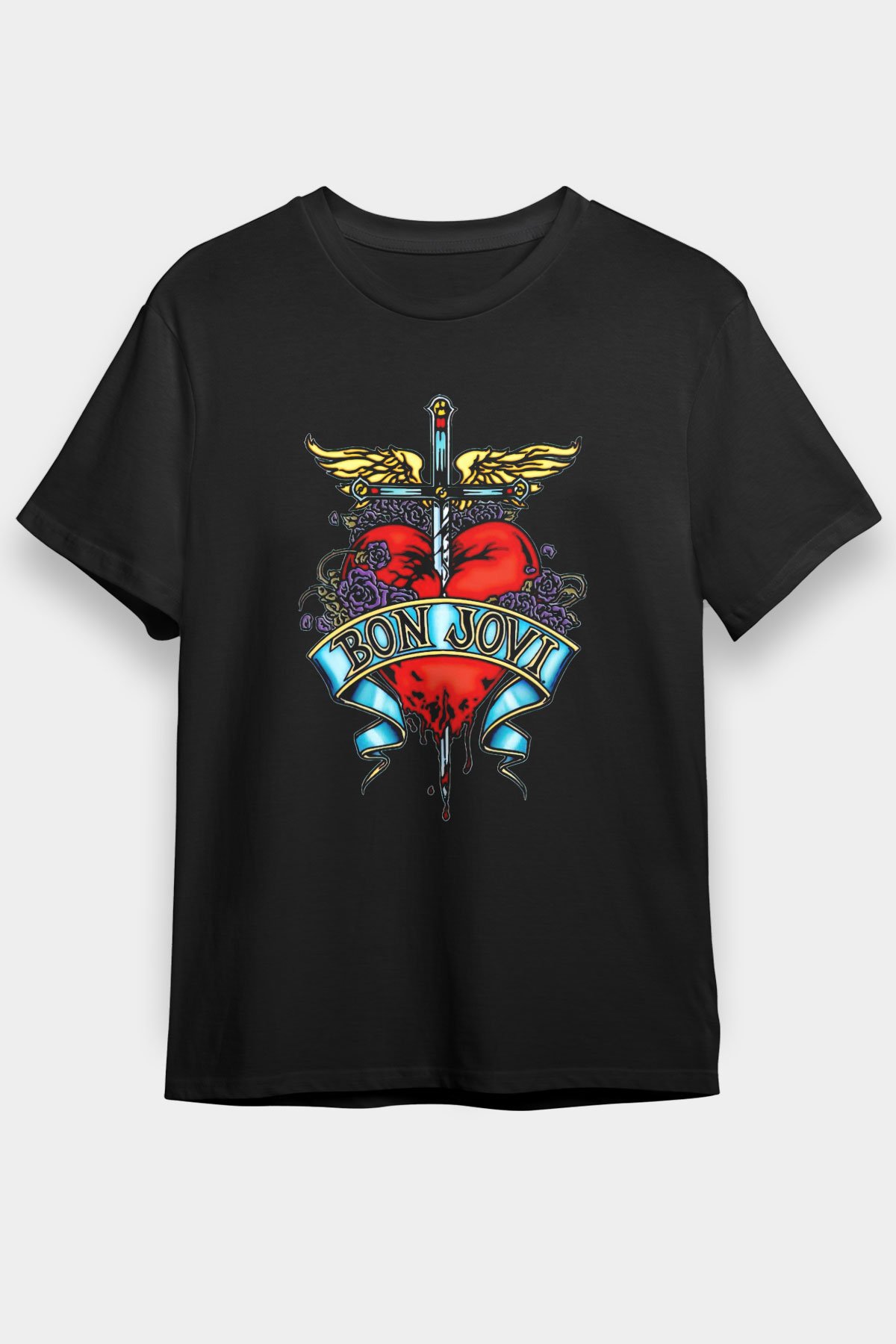 Bon Jovi Black Unisex Tee - STREETWEAR