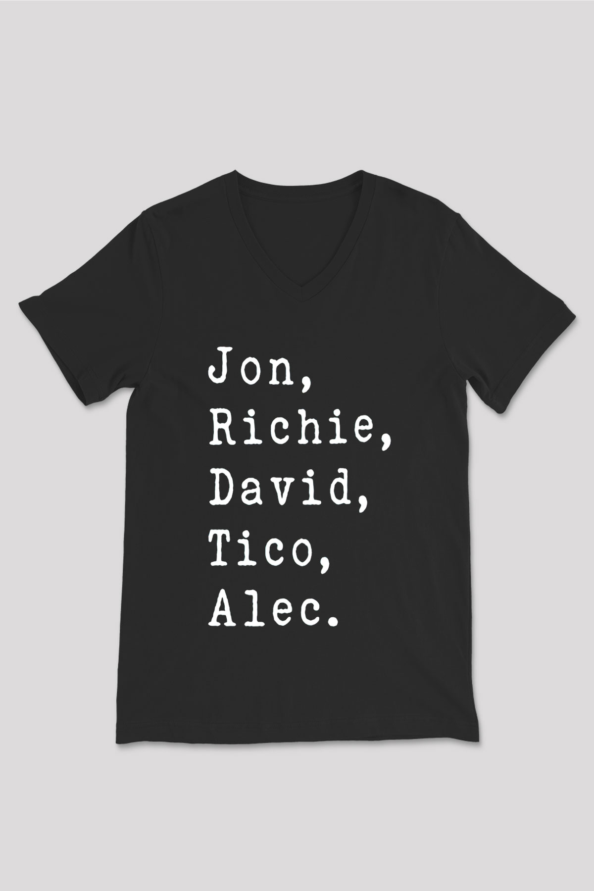 Bon Jovi Siyah Unisex V Yaka Tişört