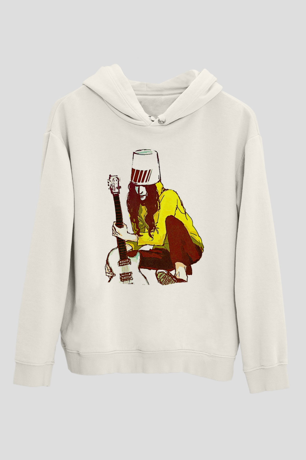 Boney M Baskılı Beyaz Unisex Kapüşonlu Sweatshirt