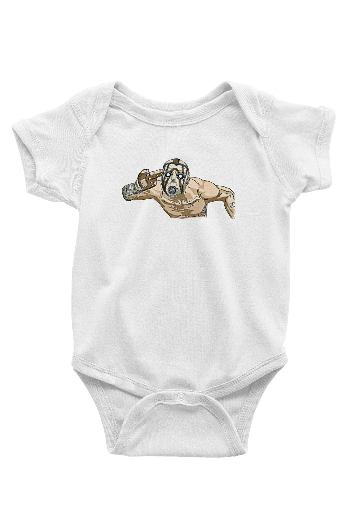 Borderlands Baskılı Beyaz Unisex Bebek Body - Zıbın
