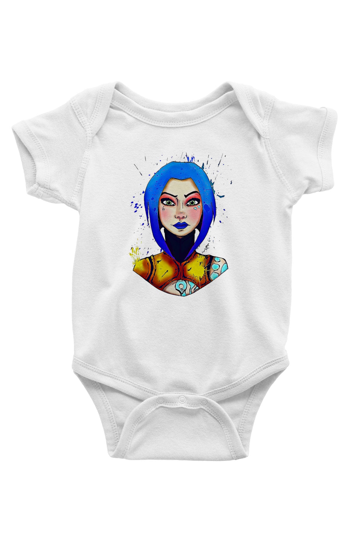 Borderlands Baskılı Beyaz Unisex Bebek Body - Zıbın