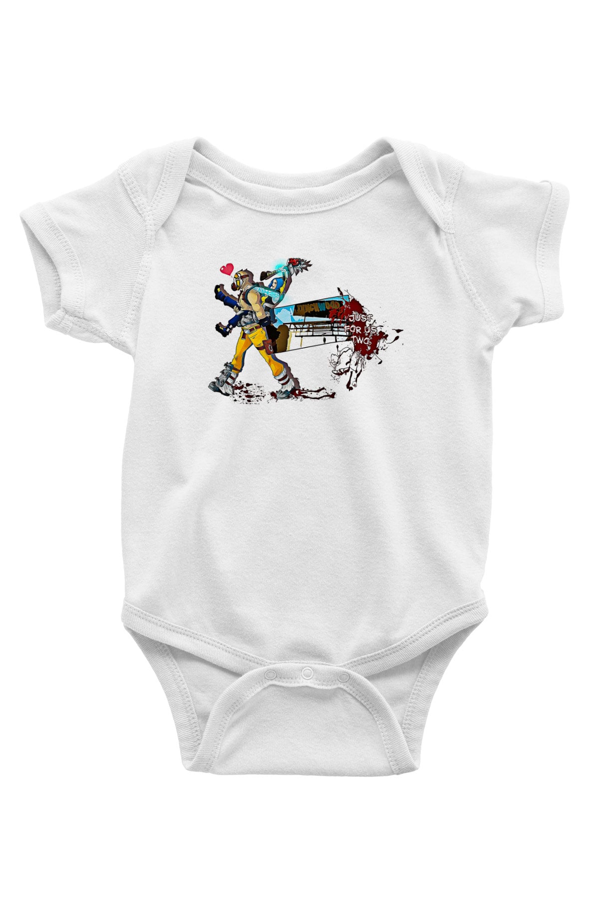 Borderlands Baskılı Beyaz Unisex Bebek Body - Zıbın
