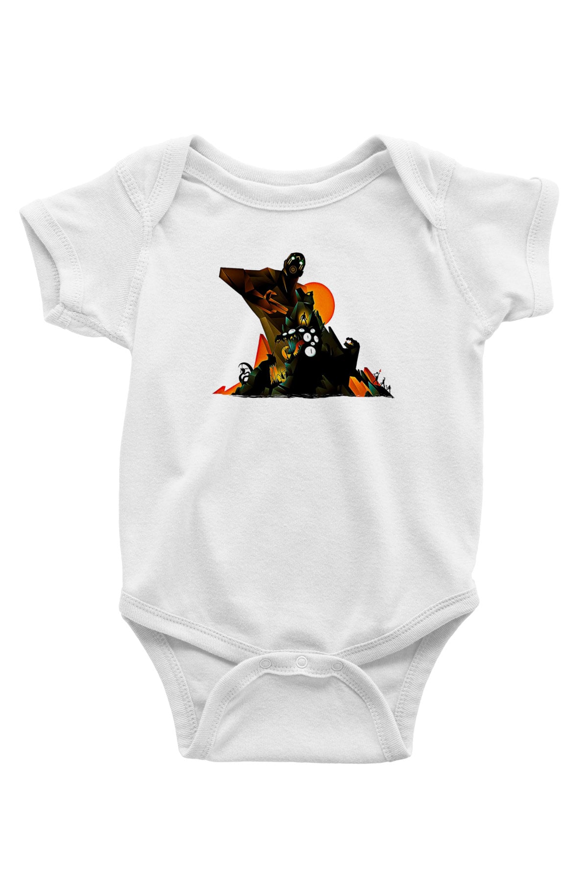 Borderlands Baskılı Beyaz Unisex Bebek Body - Zıbın