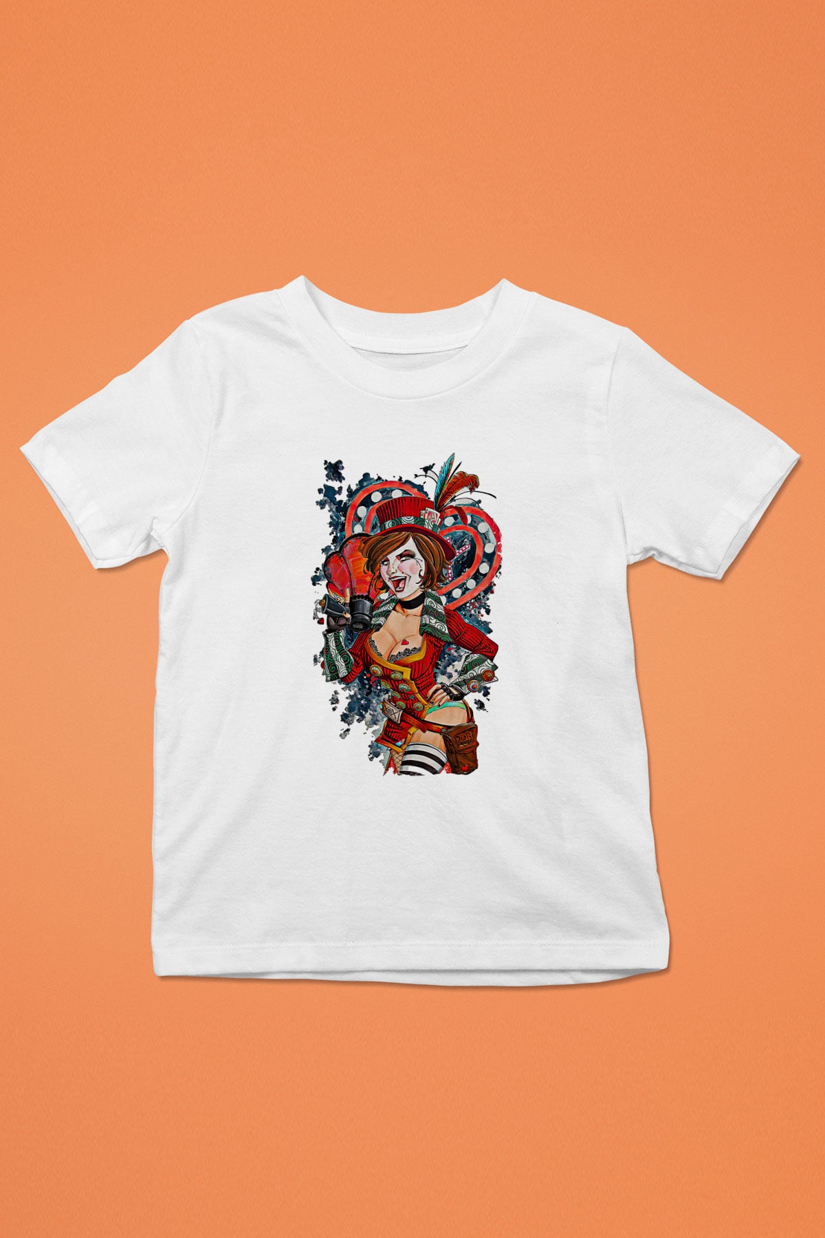 Borderlands Baskılı Beyaz Unisex Beyaz Çocuk Tişört - Tshirt