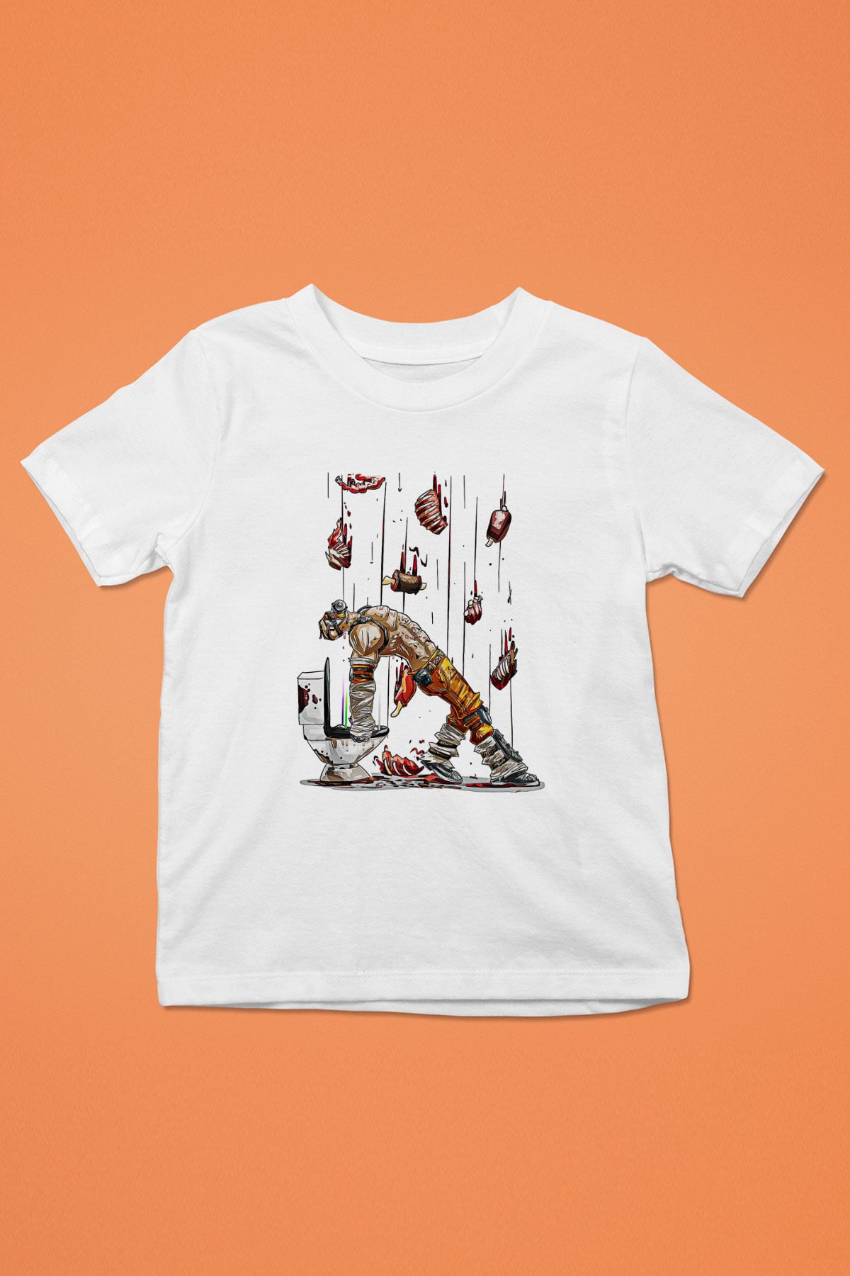 Borderlands Baskılı Beyaz Unisex Beyaz Çocuk Tişört - Tshirt