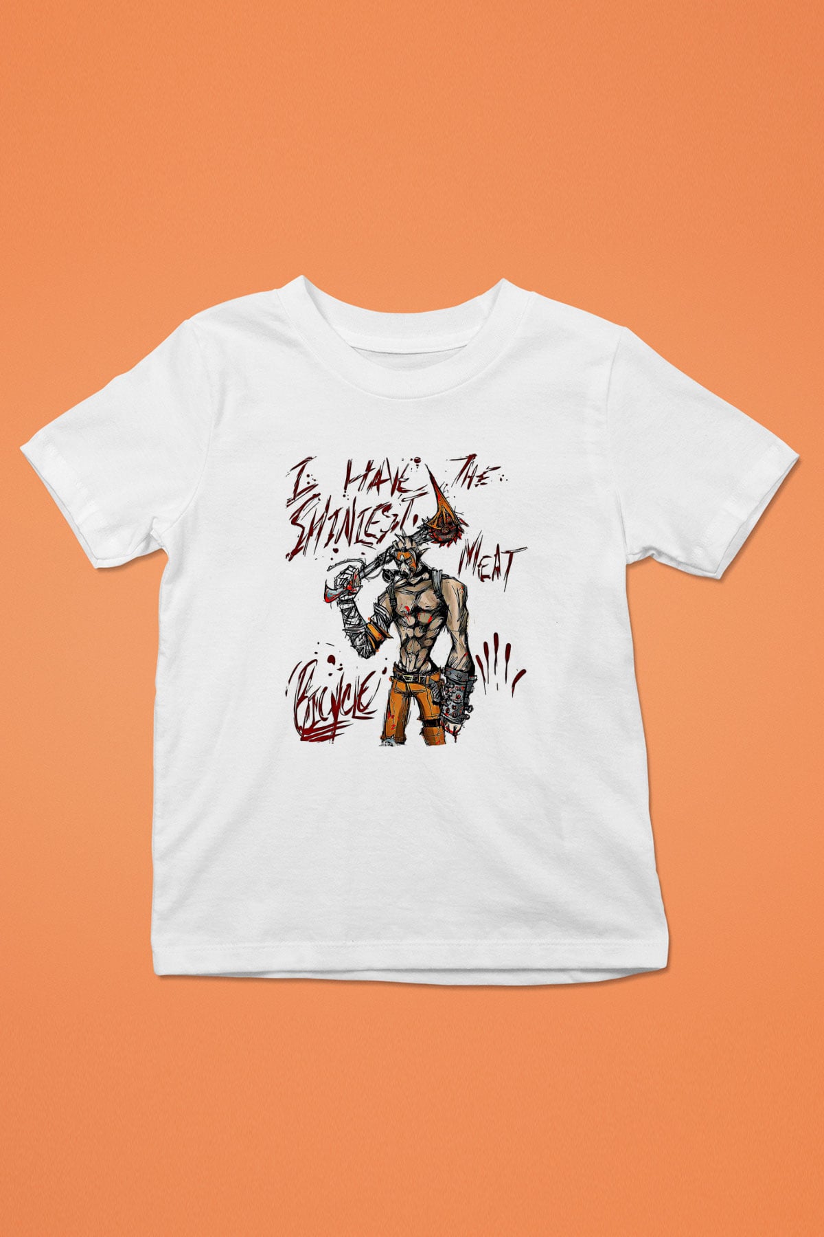 Borderlands Baskılı Beyaz Unisex Beyaz Çocuk Tişört - Tshirt