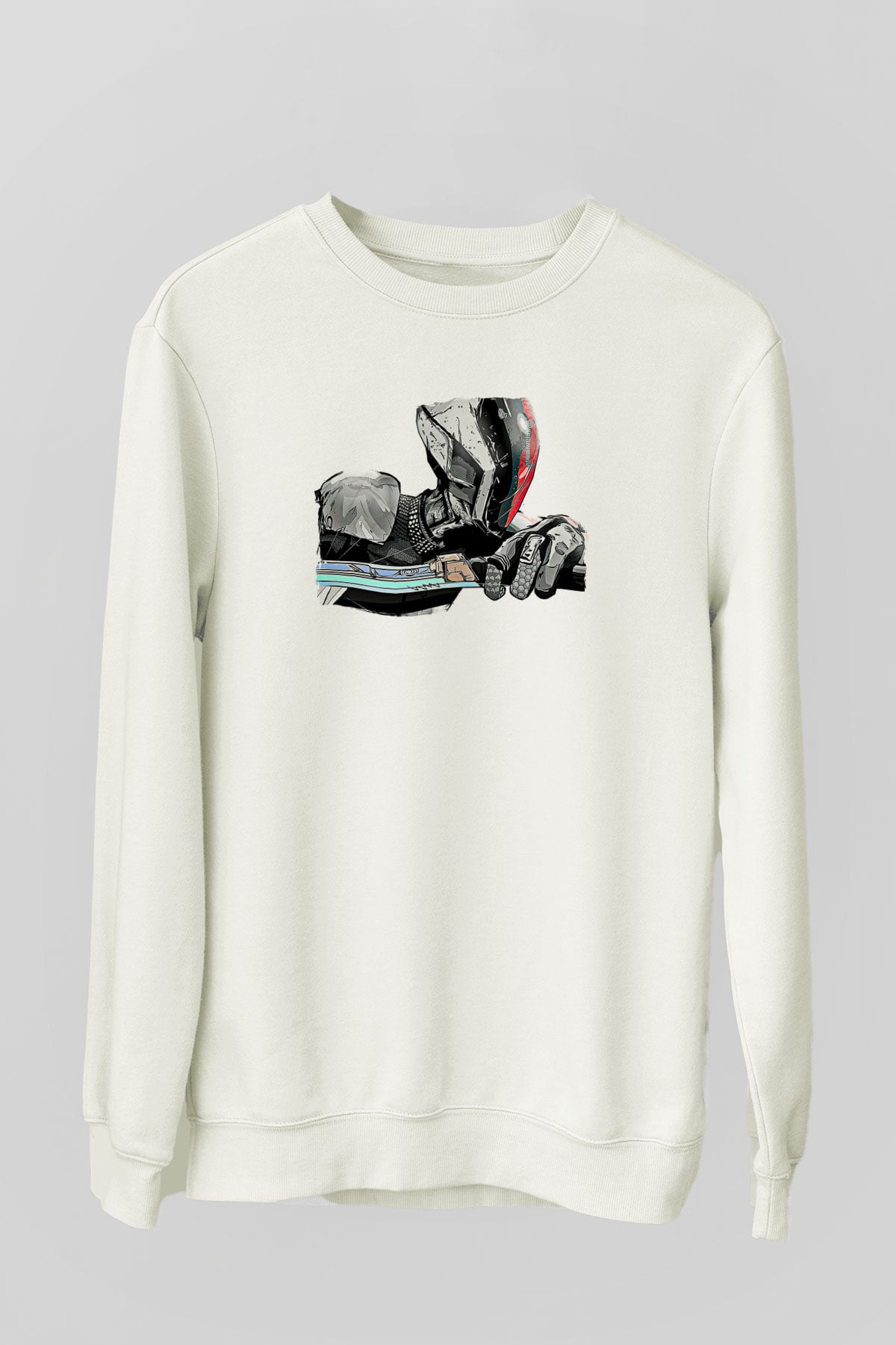 Borderlands Baskılı Beyaz Unisex Sweatshirt