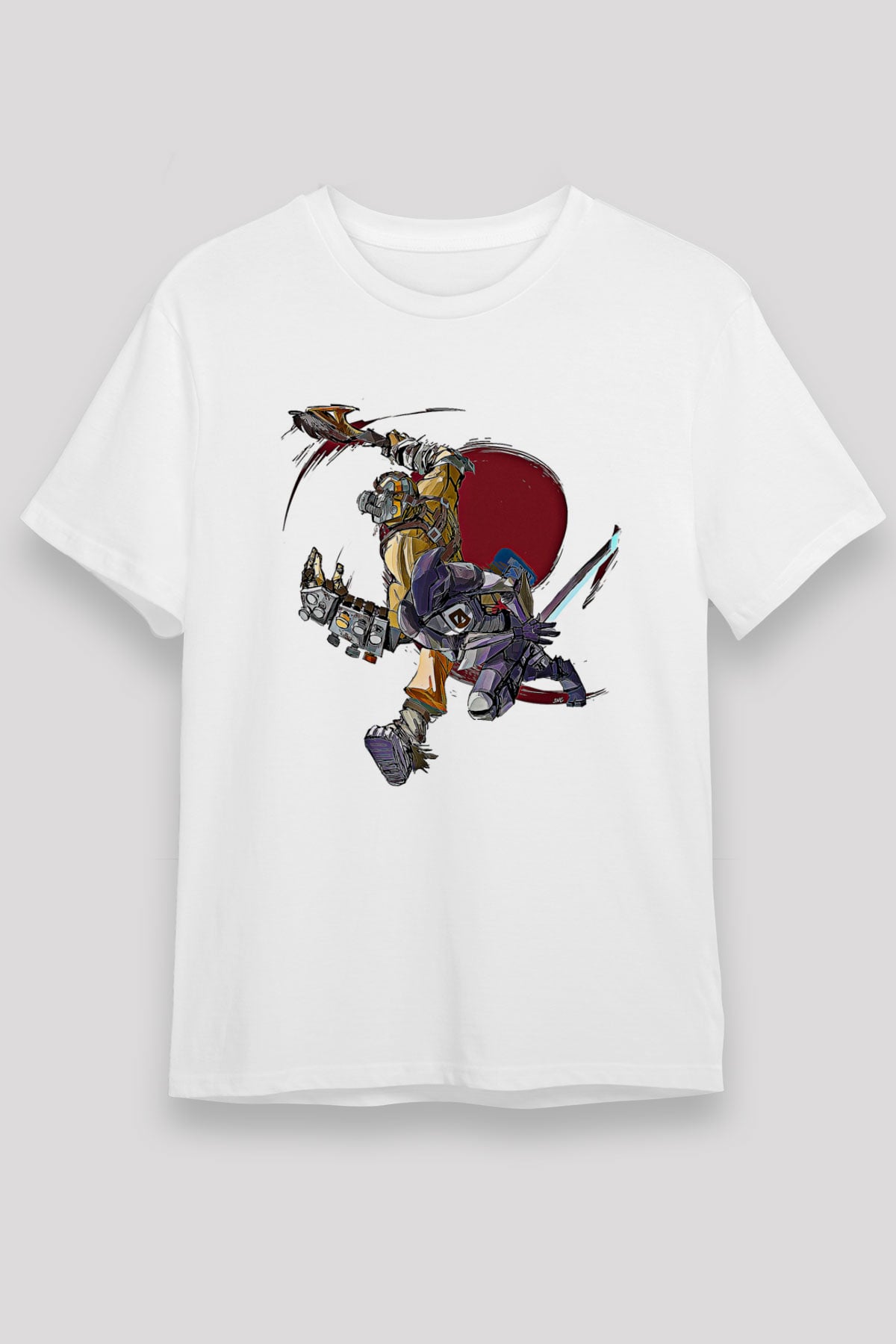 Borderlands Baskılı Unisex Beyaz Tişört - Tshirt