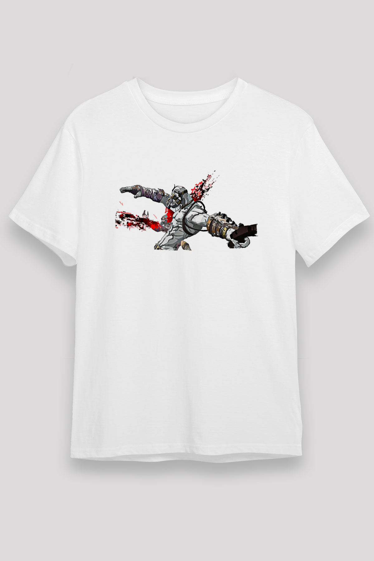 Borderlands Baskılı Unisex Beyaz Tişört - Tshirt