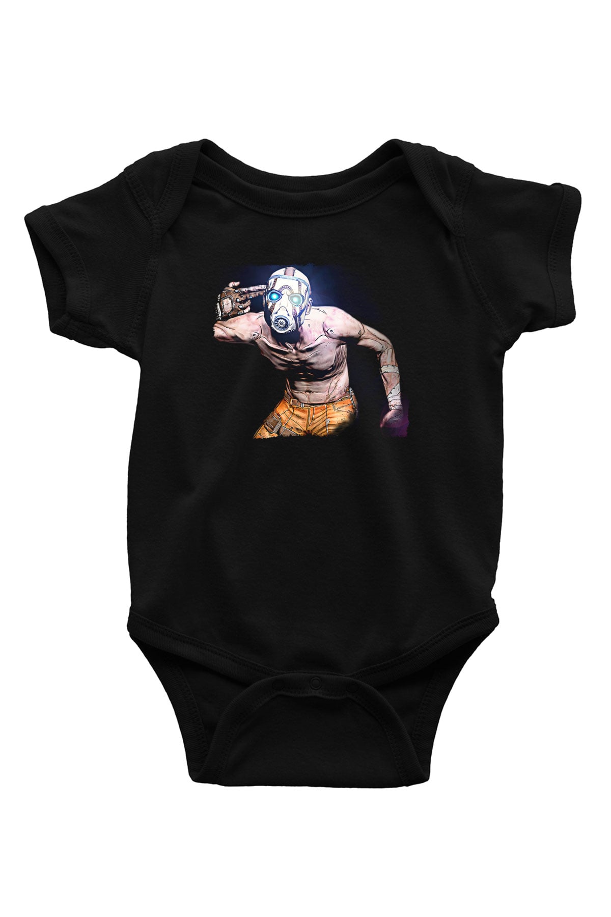 Borderlands Baskılı Unisex Siyah Bebek Body - Zıbın