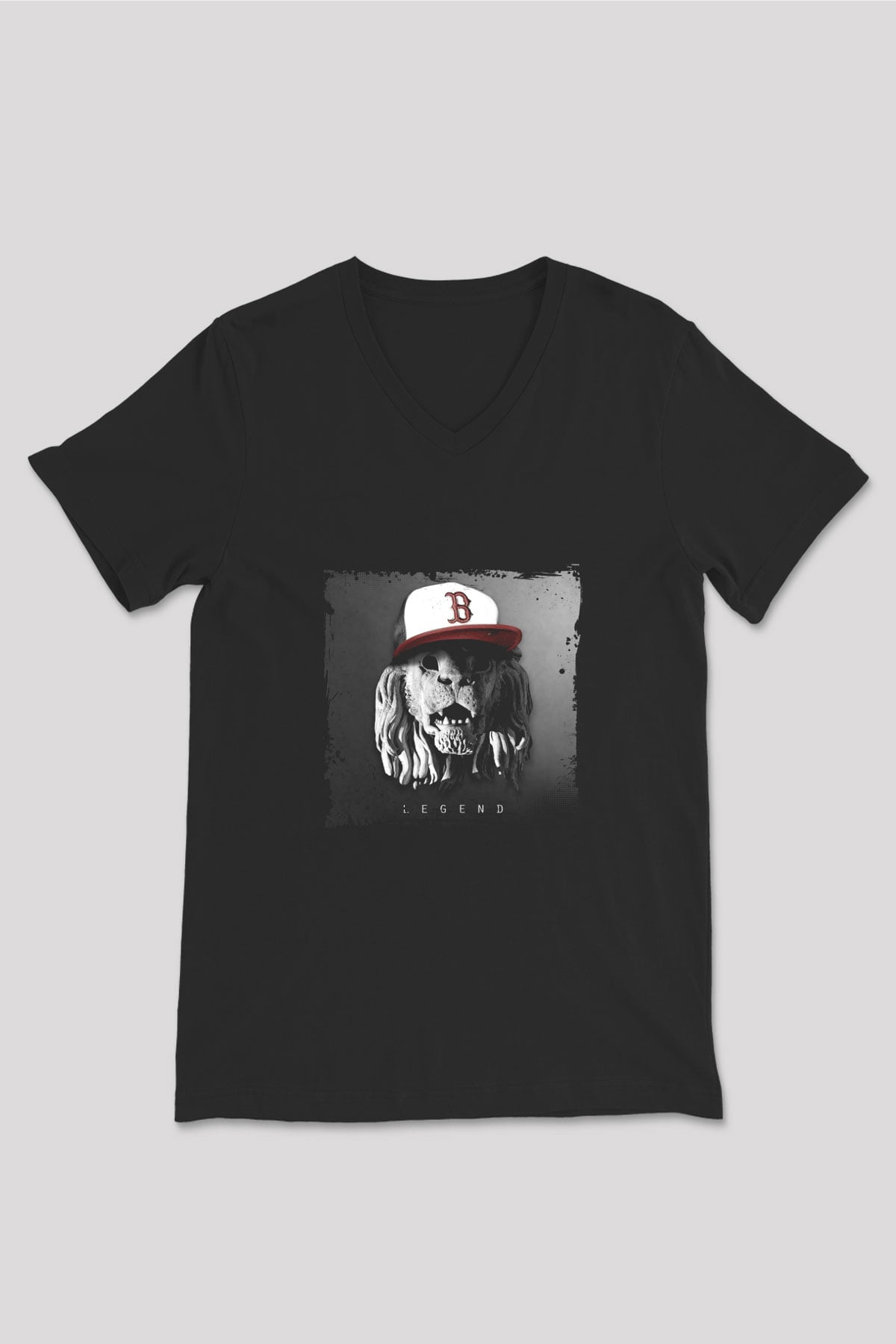 Borgore Baskılı Unisex Siyah V Yaka Tişört