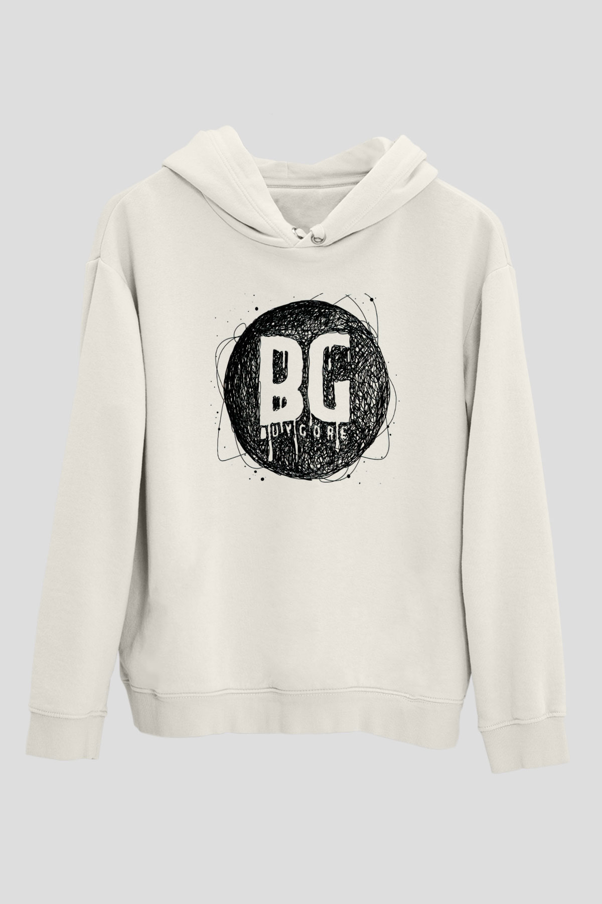 Borgore Beyaz Unisex Kapüşonlu Sweatshirt