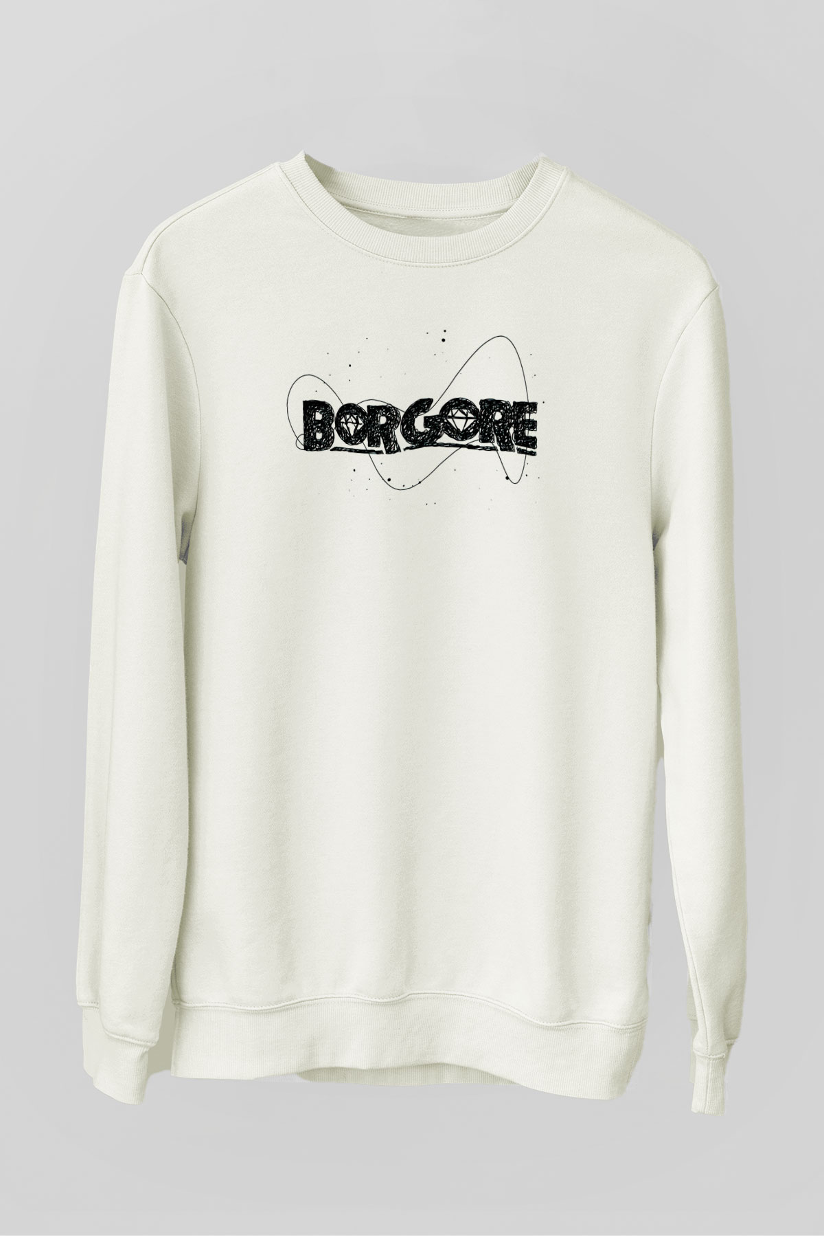 Borgore Beyaz Unisex Sweatshirt