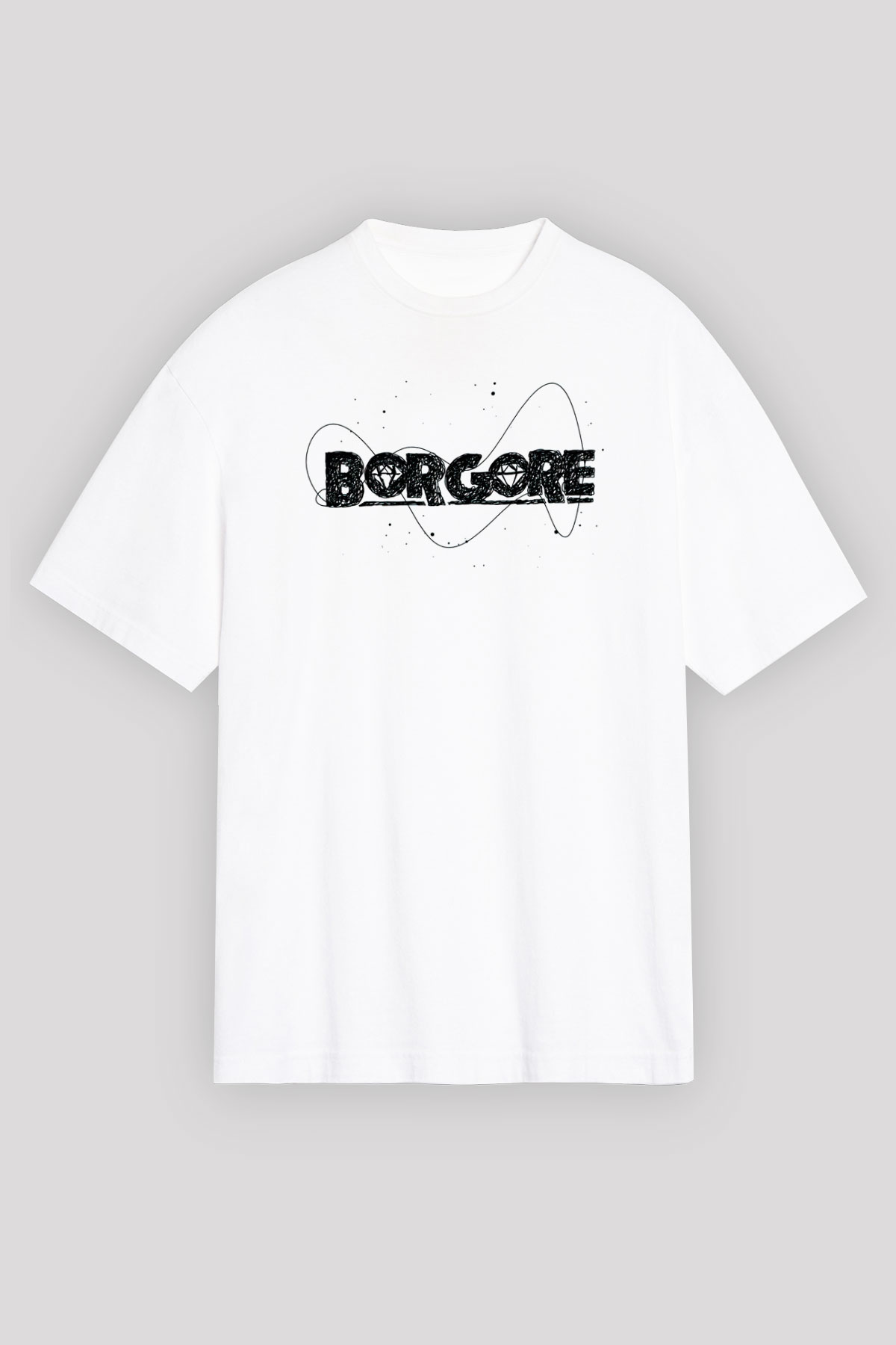 Borgore Beyaz Unisex Tişört T-Shirt - TişörtFabrikası