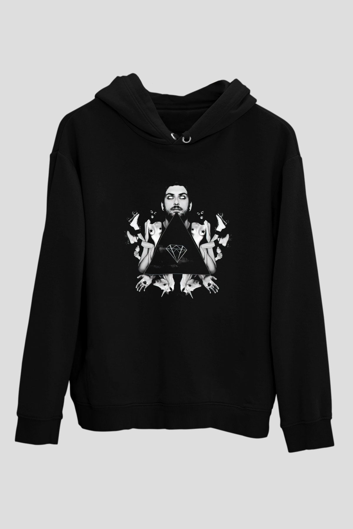 Borgore Siyah Unisex Kapüşonlu Sweatshirt