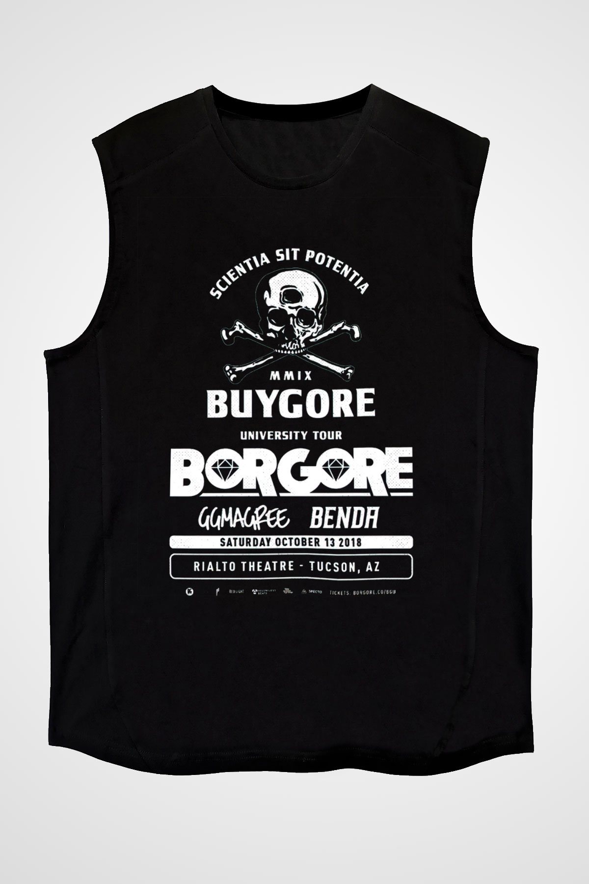 Borgore Siyah Unisex Kolsuz Tişört