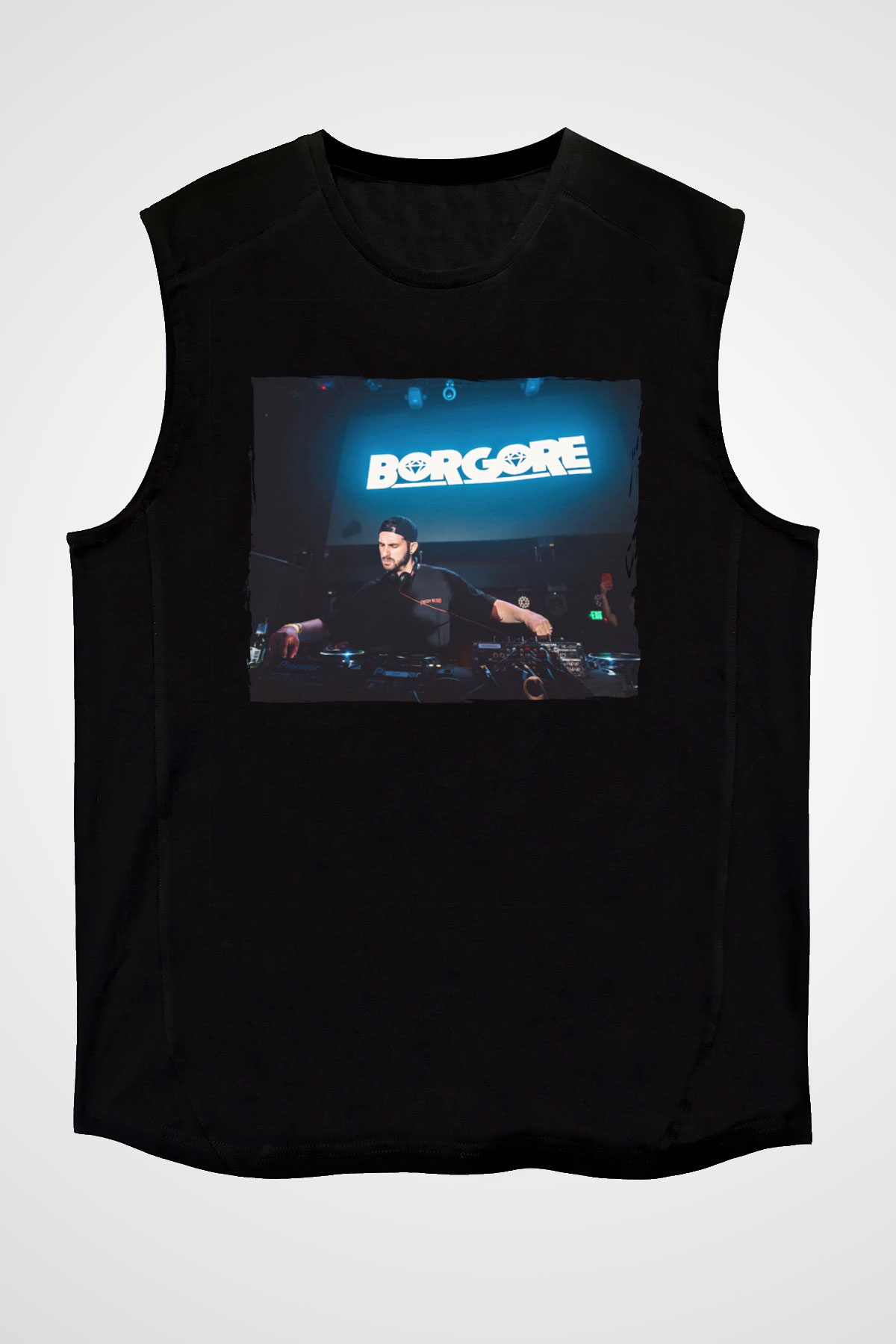 Borgore Siyah Unisex Kolsuz Tişört