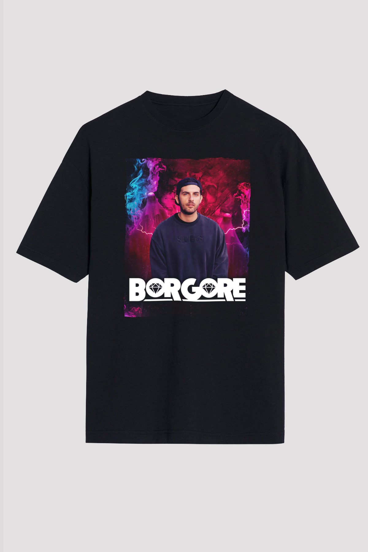 Borgore Siyah Unisex Tişört T-Shirt - TişörtFabrikası