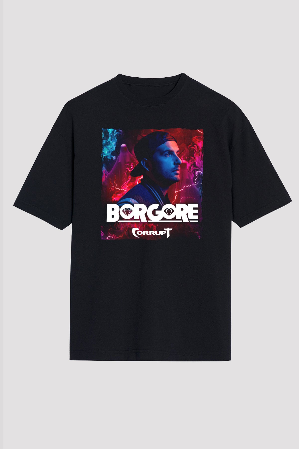 Borgore Siyah Unisex Tişört T-Shirt - TişörtFabrikası