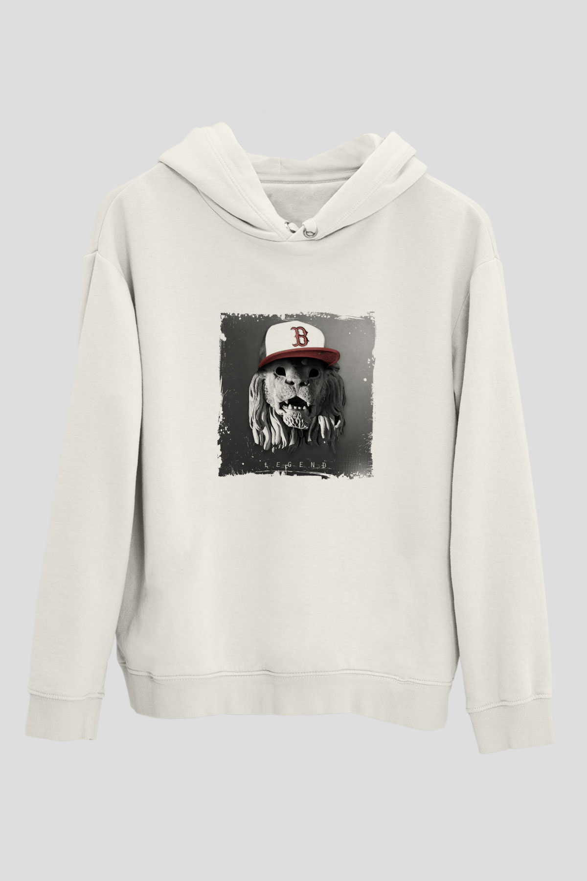 BorgoreBaskılı Beyaz Hoodie