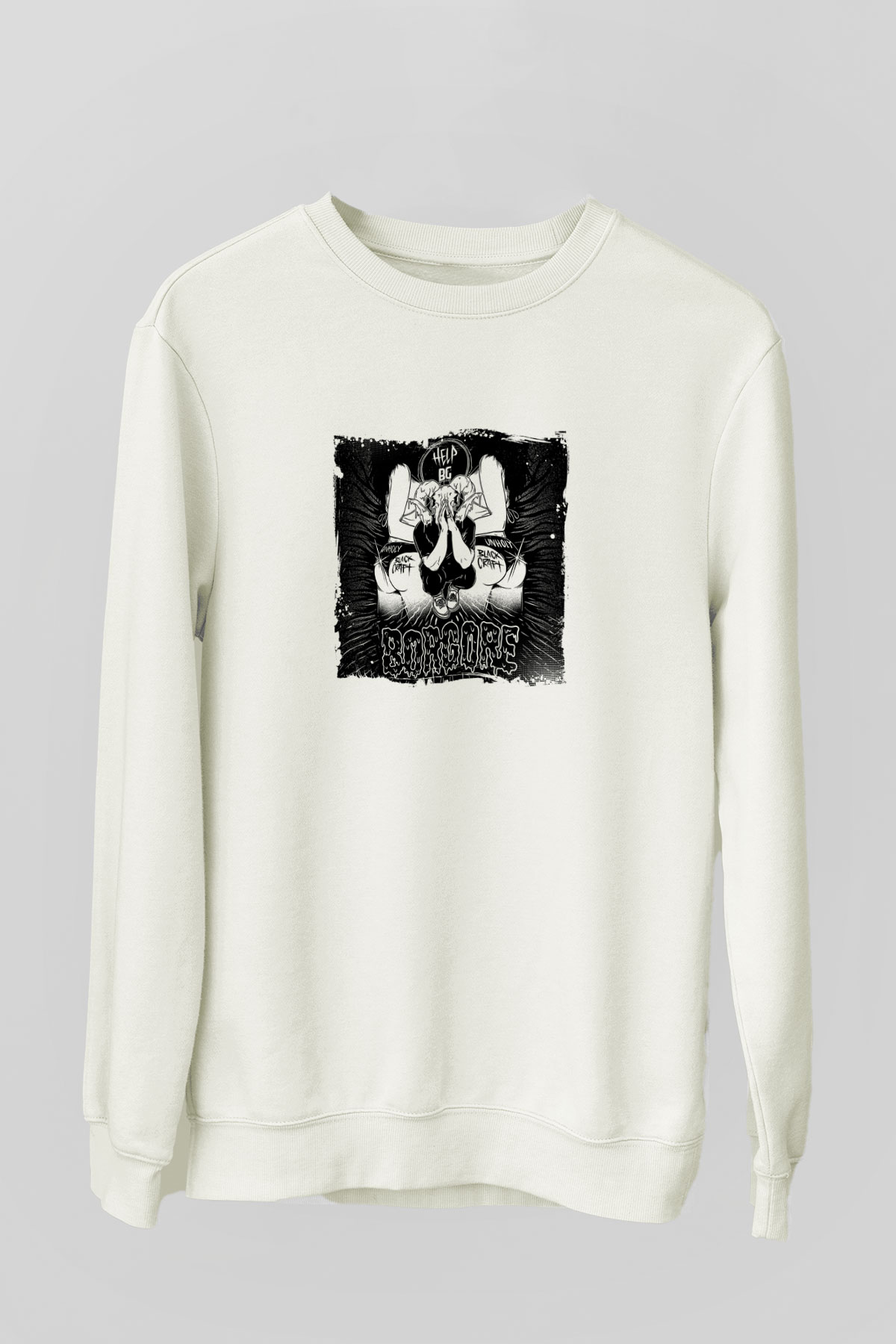 BorgoreBaskılı Beyaz Sweatshirt