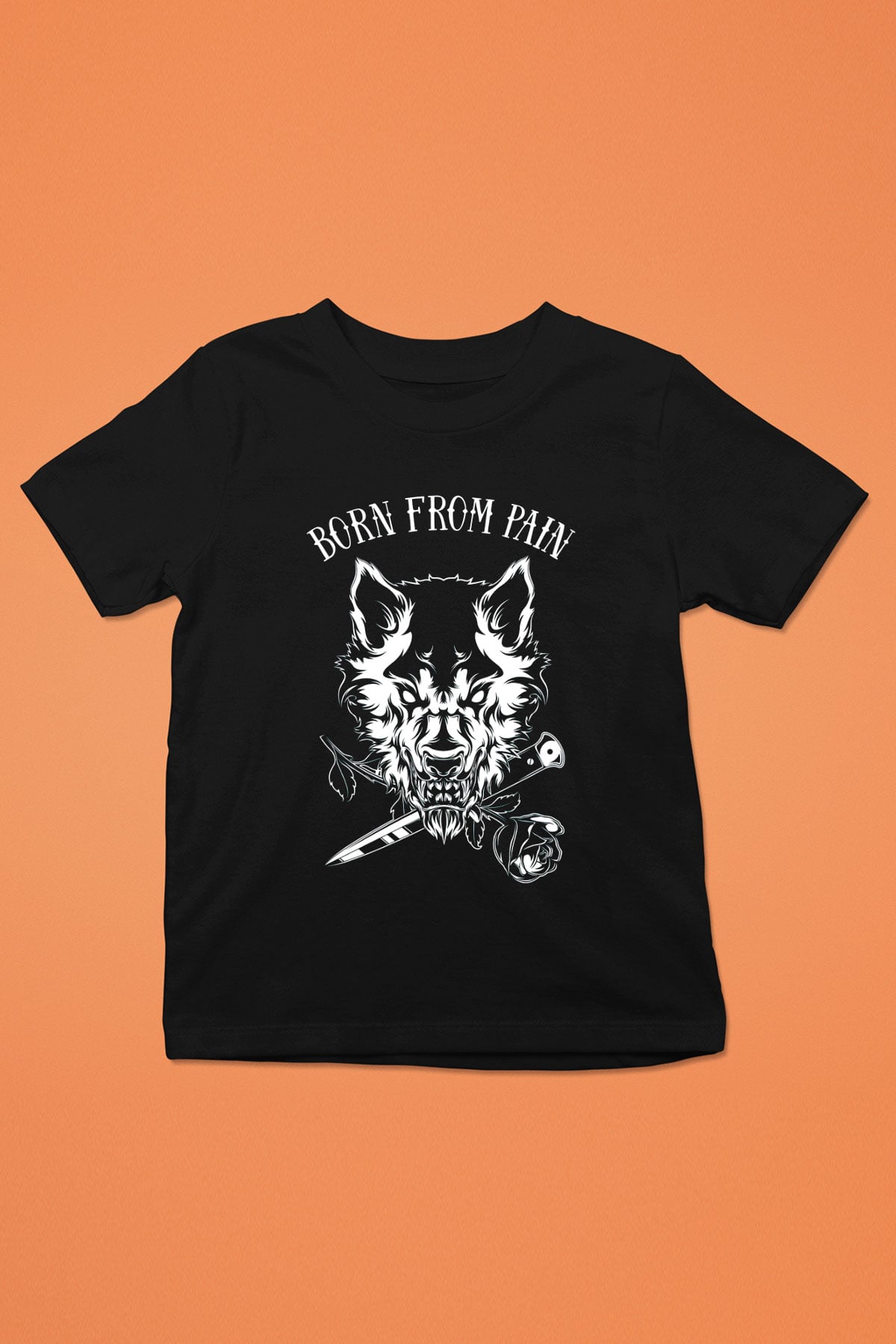 Born from Pain Baskılı Siyah Unisex Çocuk Tişört