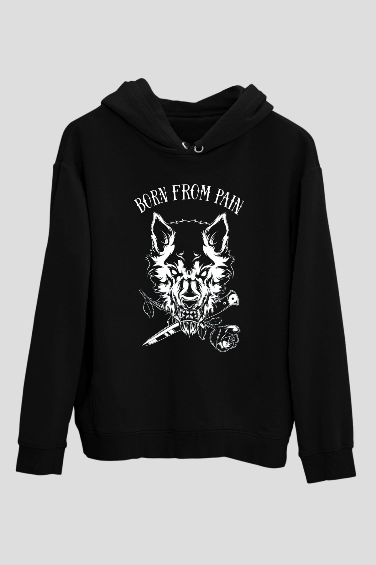 Born from Pain Siyah Unisex Hoodie