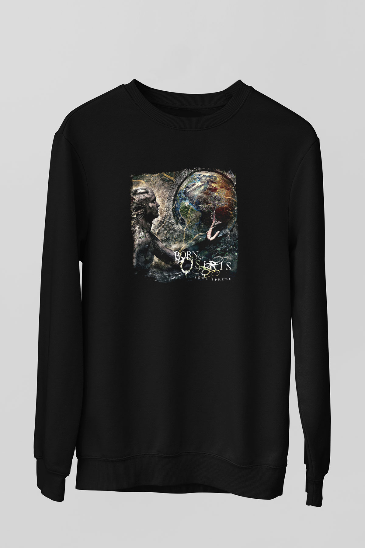 Born Of Osiris Baskılı Unisex Siyah Sweatshirt