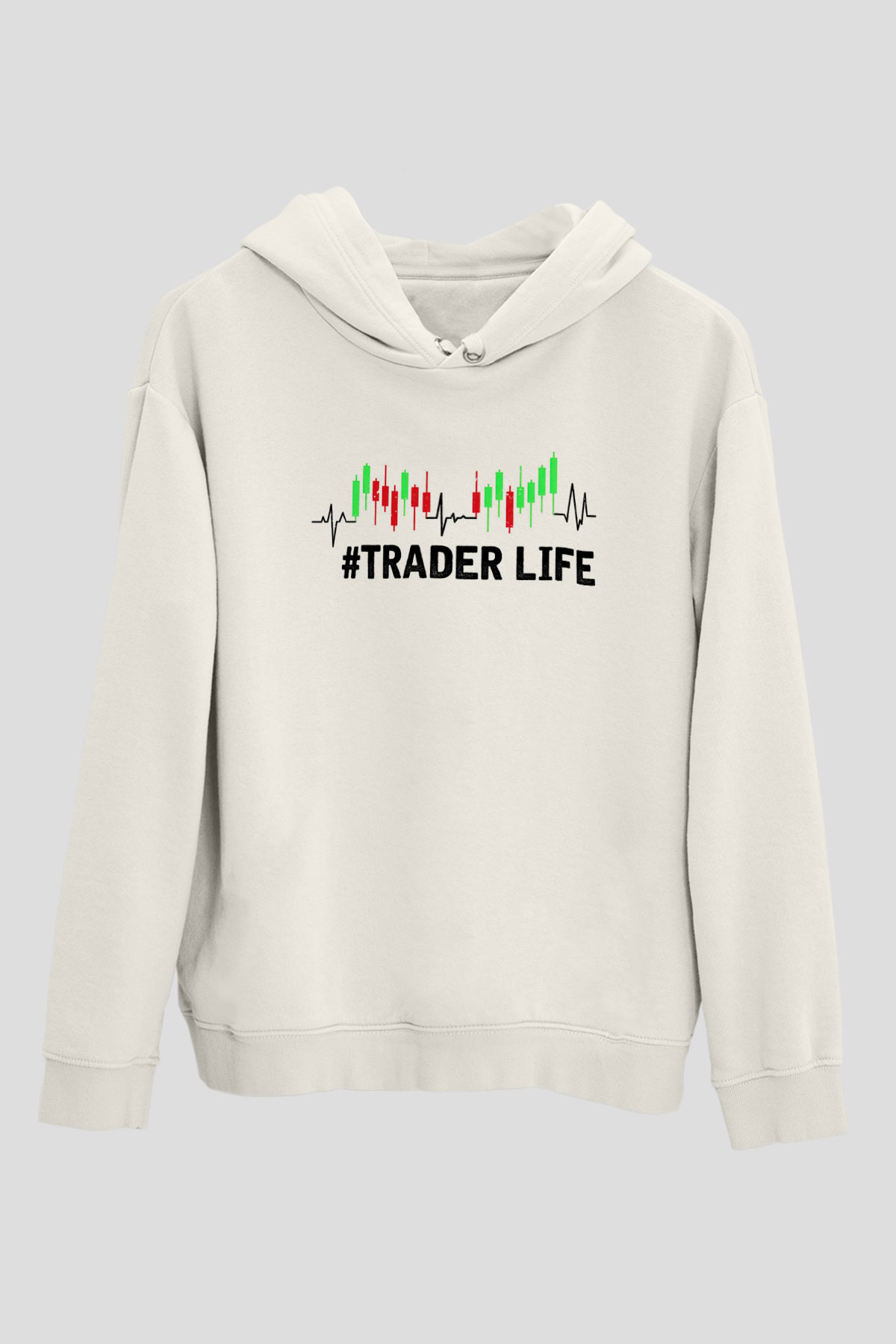 Borsacı Beyaz Unisex Kapüşonlu Sweatshirt