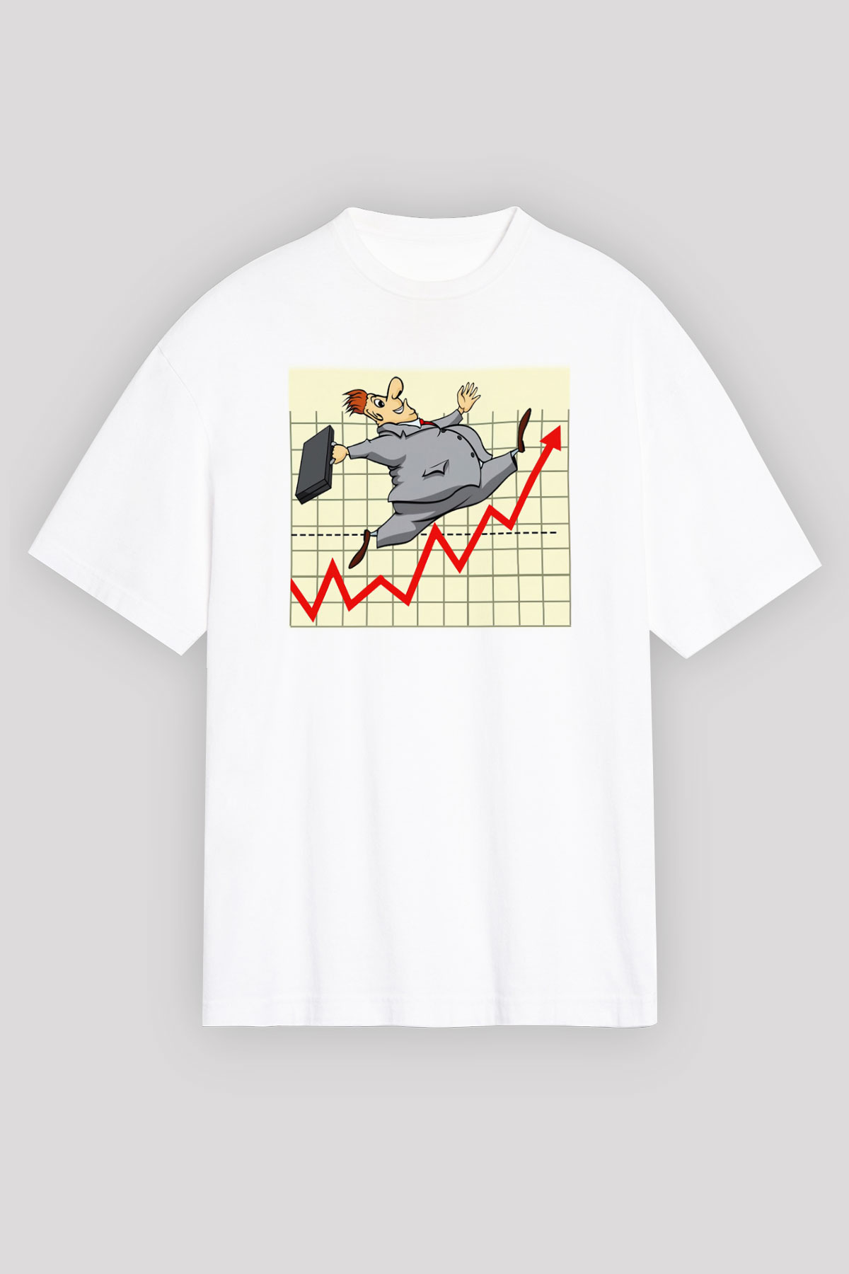 Borsacı Beyaz Unisex Oversize Tişört T-Shirt