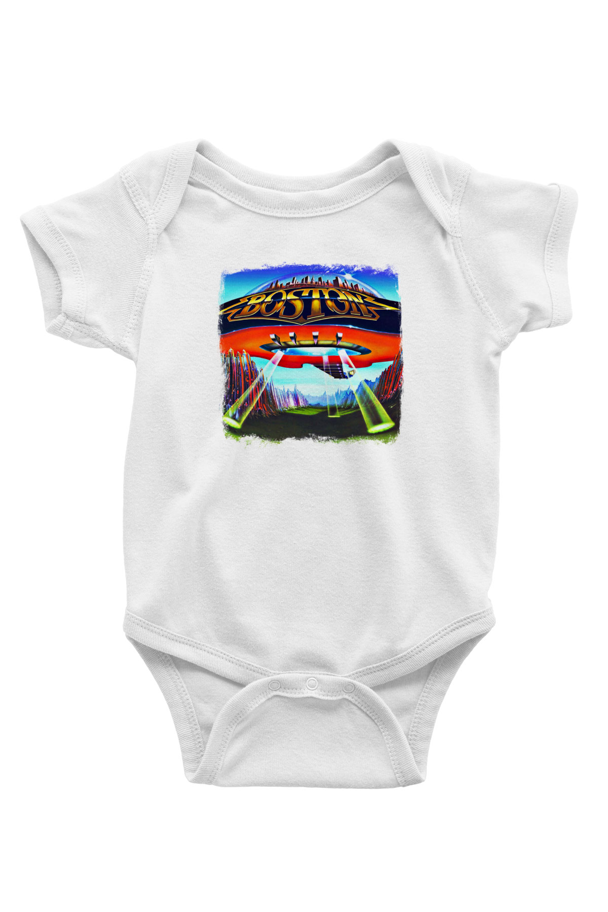 Boston Baskılı Unisex Beyaz Bebek Body - Zıbın