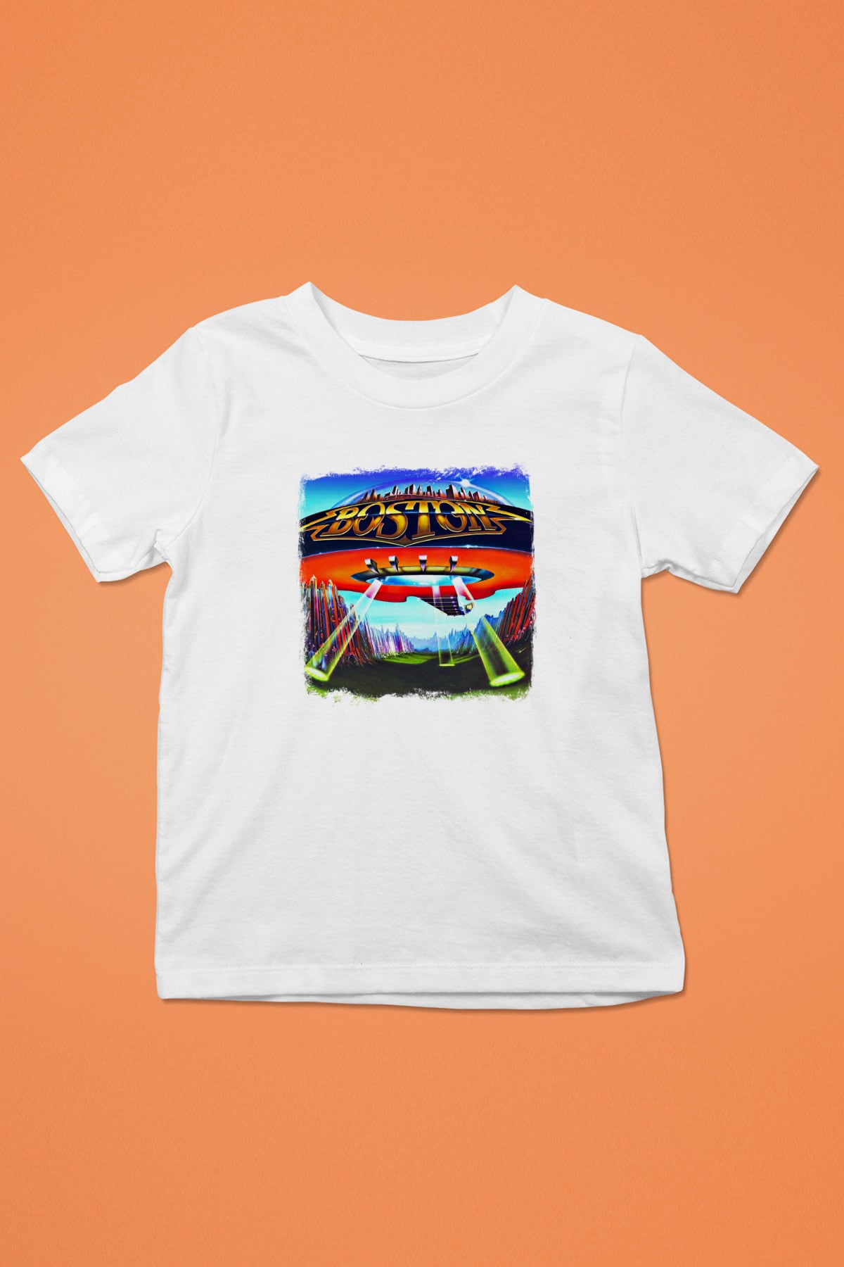 Boston Baskılı Unisex Beyaz Çocuk Tişört