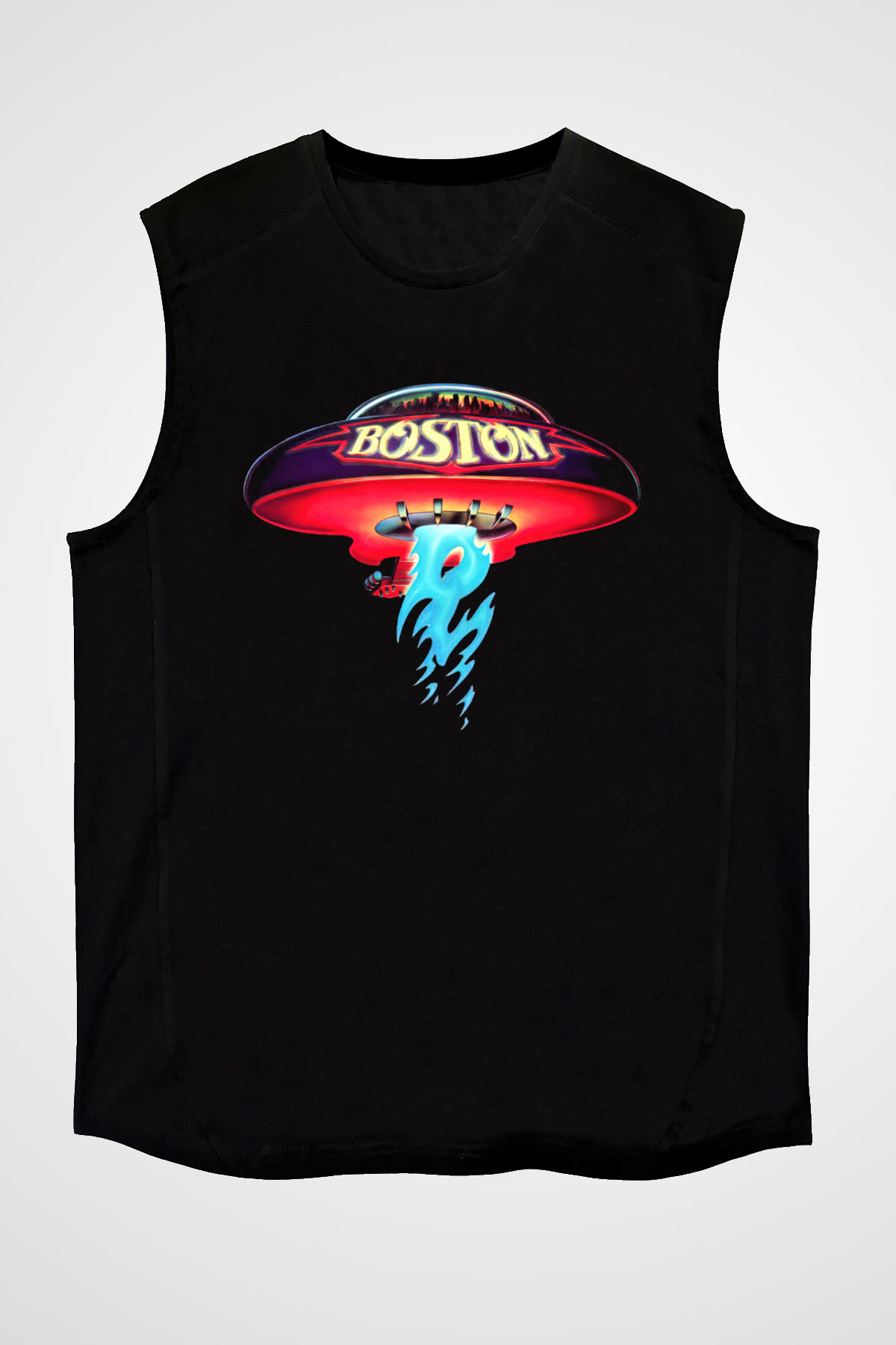 Boston Siyah Unisex Kolsuz Tişört