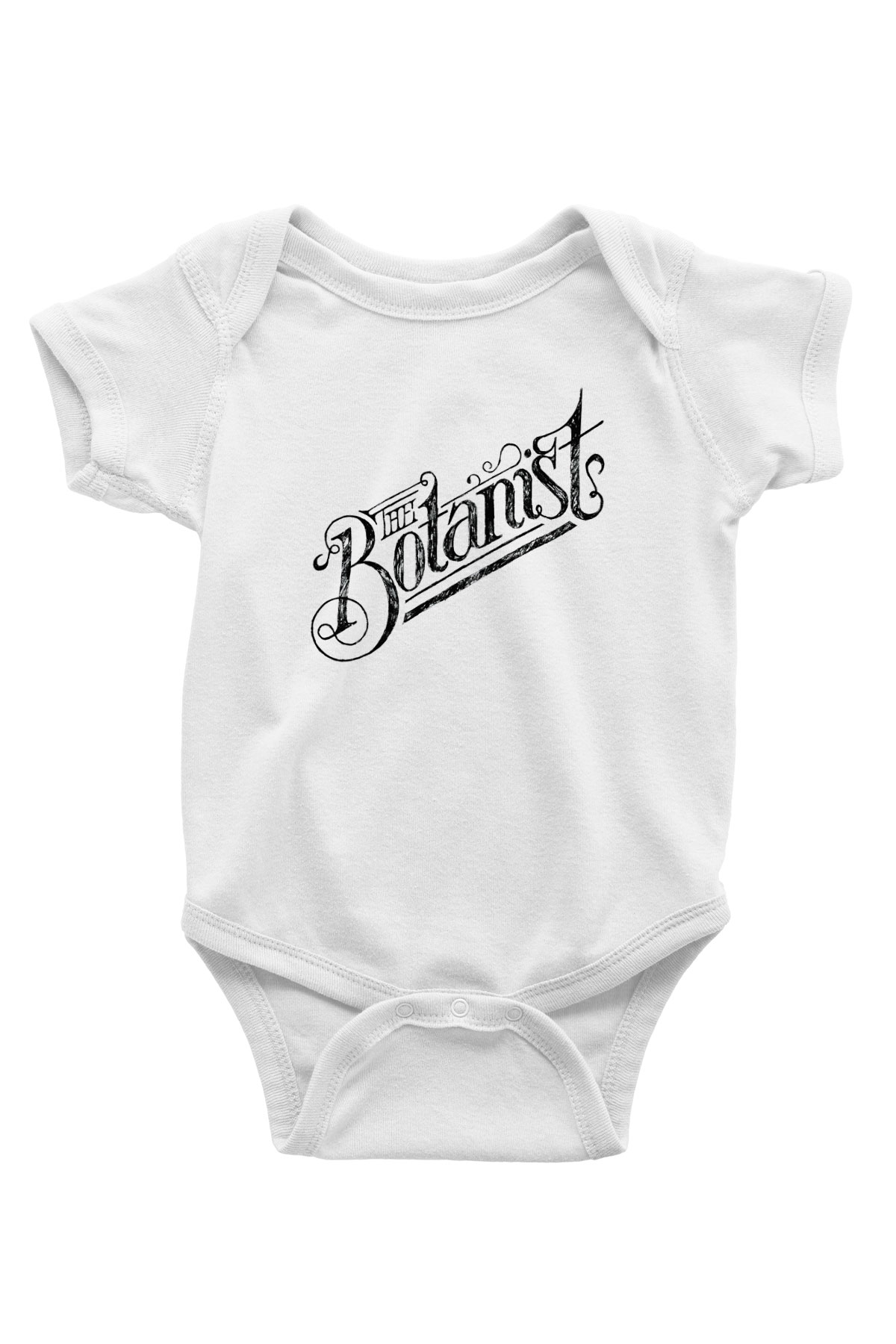 Botanikçi Baskılı Beyaz Unisex Bebek Body - Zıbın