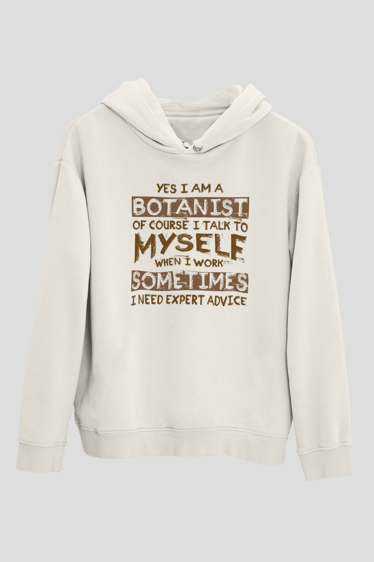 Botanikçi Beyaz Unisex Kapüşonlu Sweatshirt