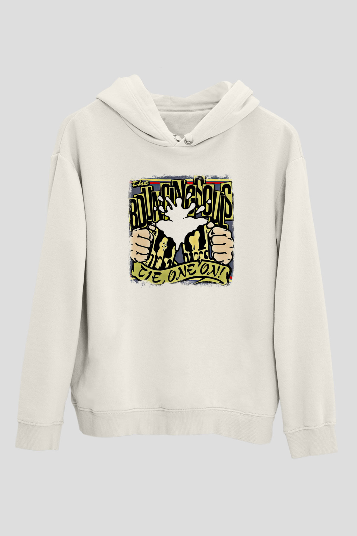 Bouncing Souls Baskılı Unisex Beyaz Hoodie