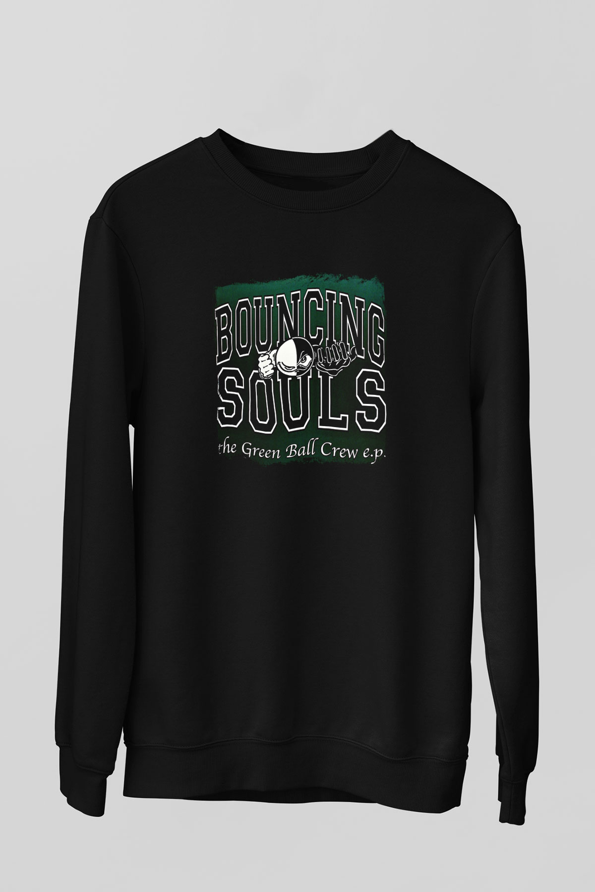 Bouncing Souls Baskılı Unisex Siyah Sweatshirt