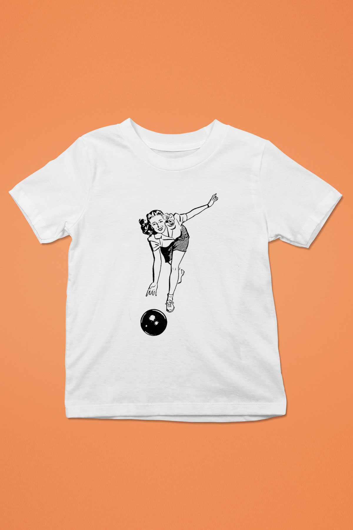 Bovling Beyaz Unisex Çocuk Tişört