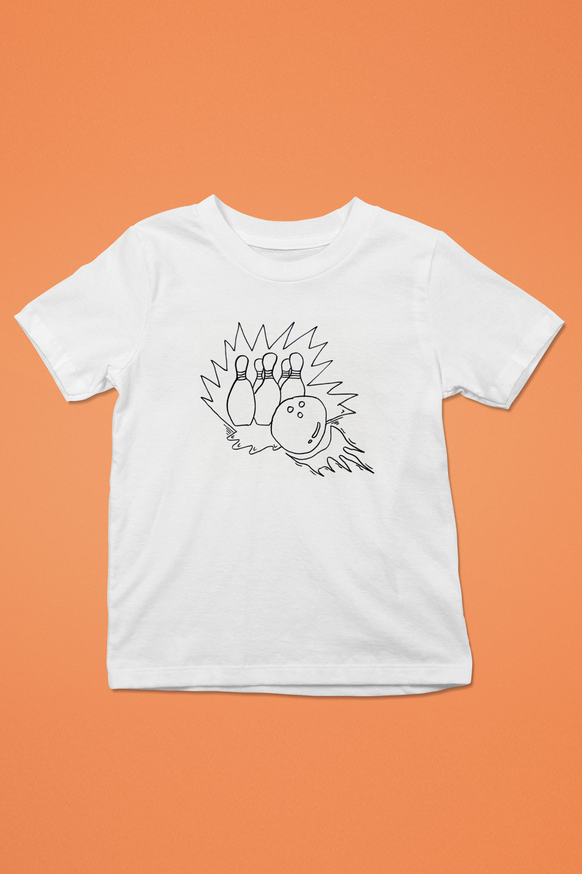 Bovling Beyaz Unisex Çocuk Tişört