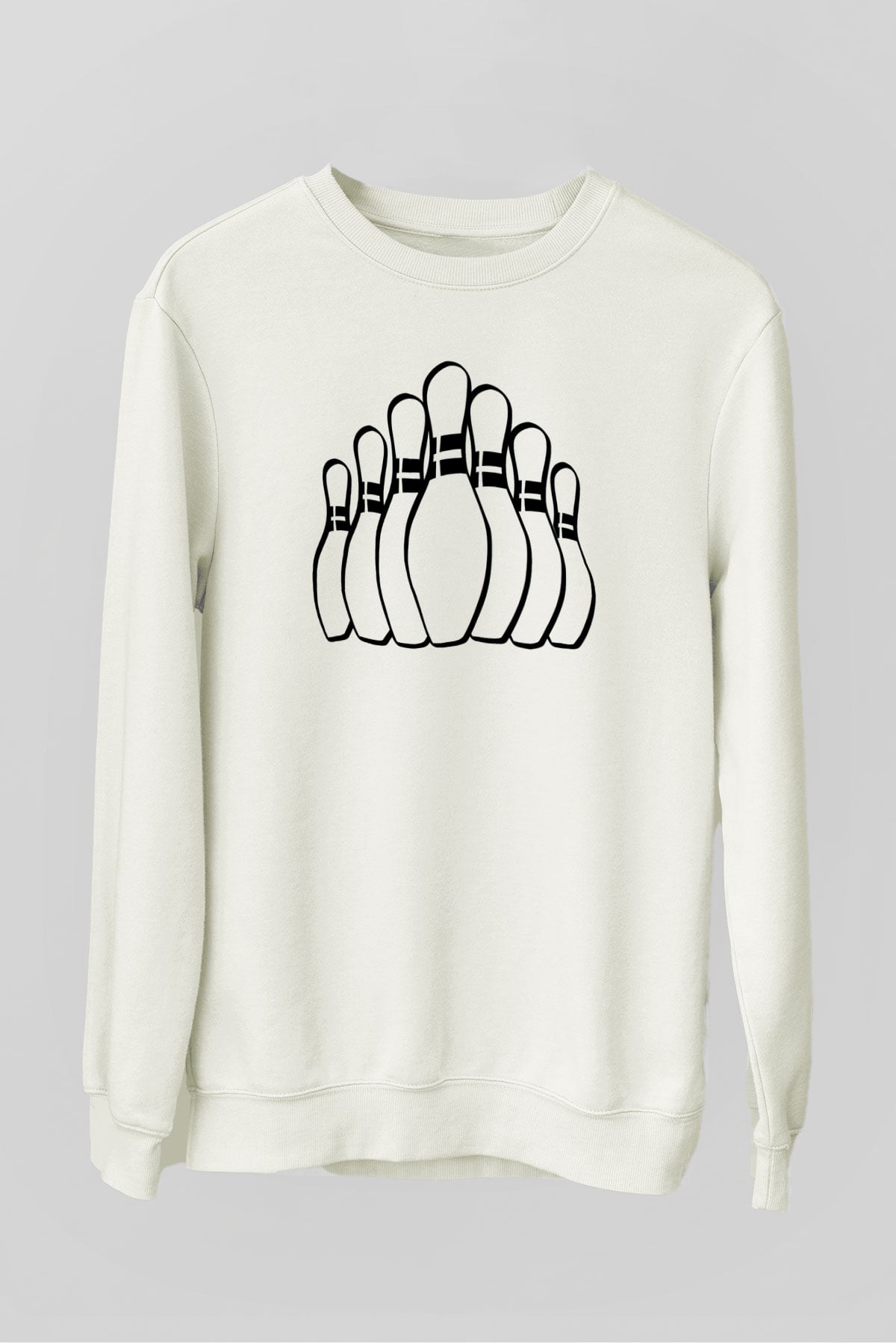 Bovling Beyaz Unisex Sweatshirt