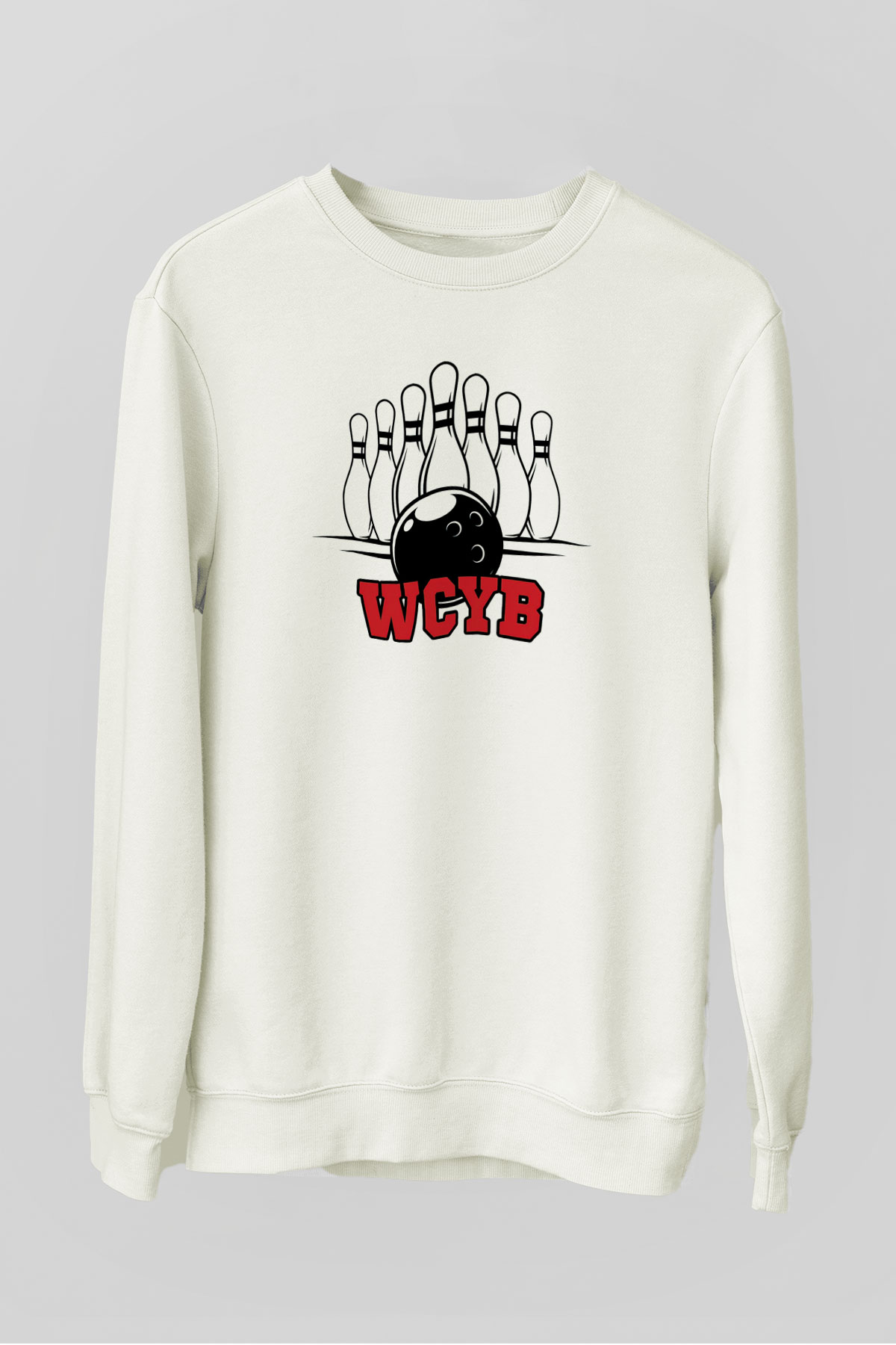 Bovling Beyaz Unisex Sweatshirt