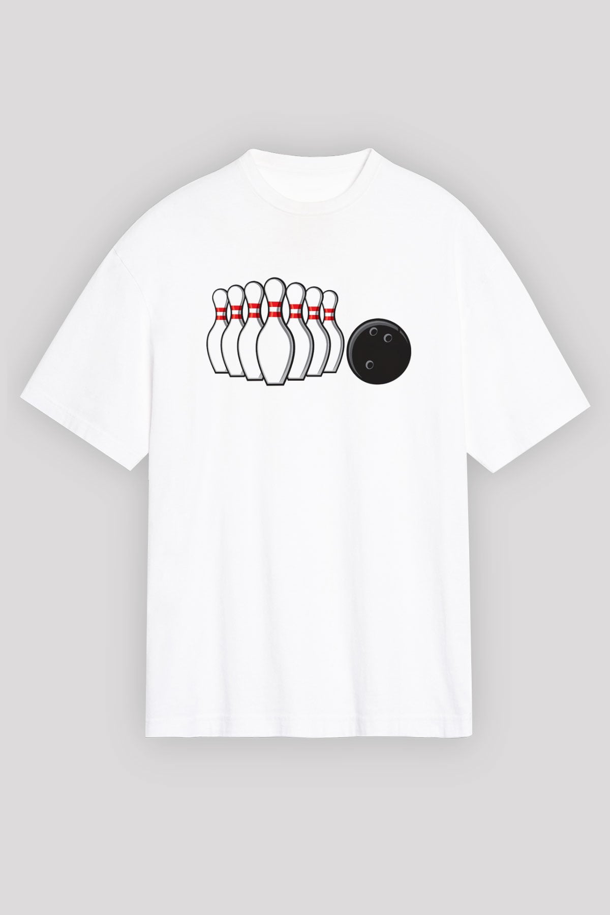 Bovling Beyaz Unisex Tişört T-Shirt - TişörtFabrikası