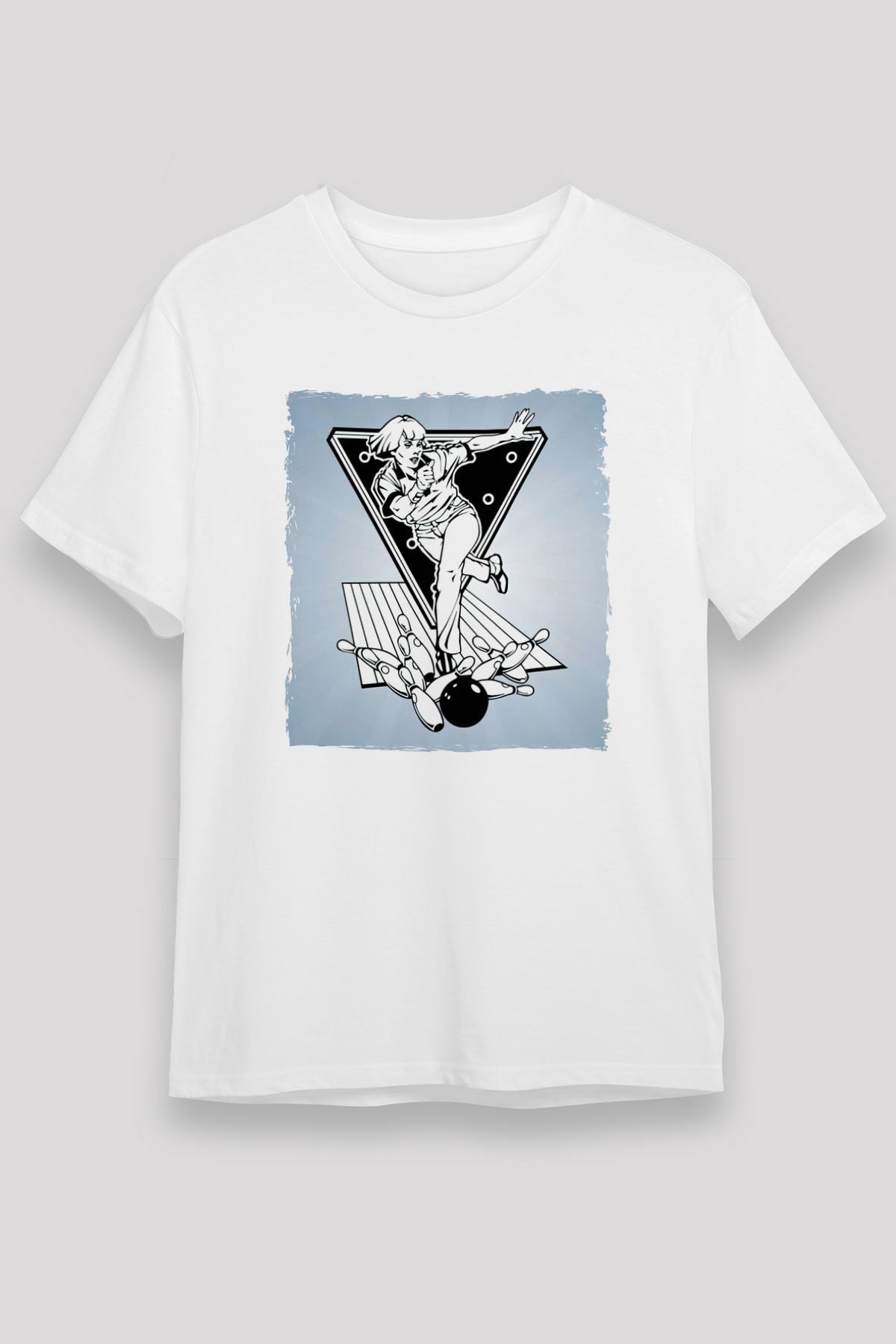 Bovling Beyaz Unisex Tişört T-Shirt - TişörtFabrikası