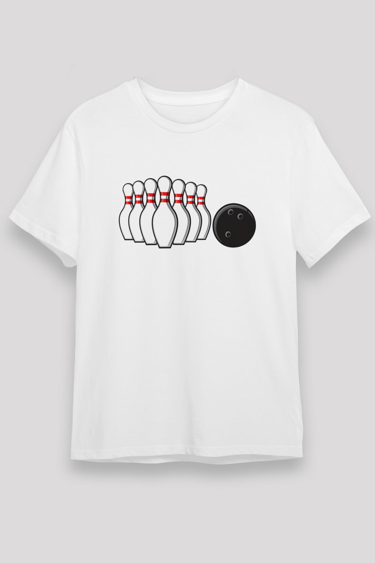Bovling Beyaz Unisex Tişört T-Shirt - TişörtFabrikası