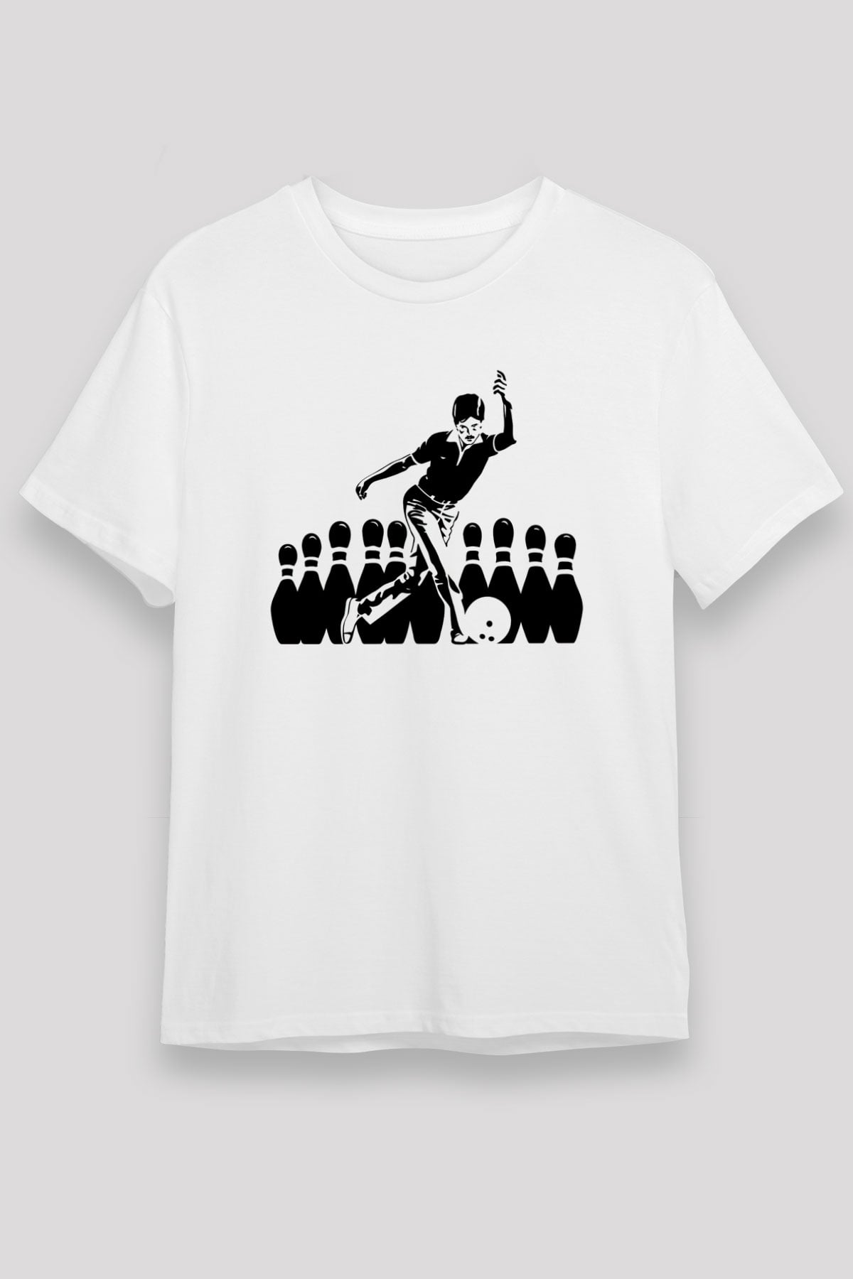 Bovling Beyaz Unisex Tişört T-Shirt - TişörtFabrikası