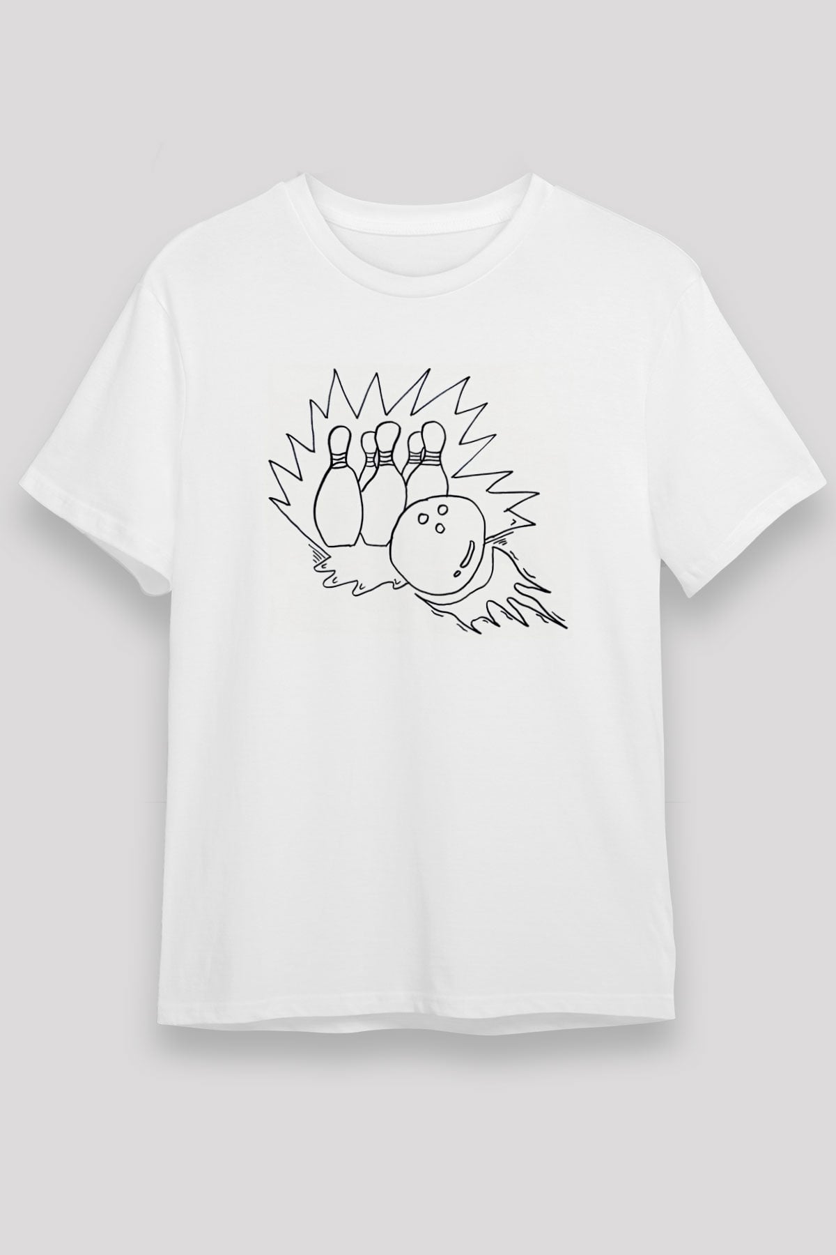 Bovling Beyaz Unisex Tişört T-Shirt - TişörtFabrikası