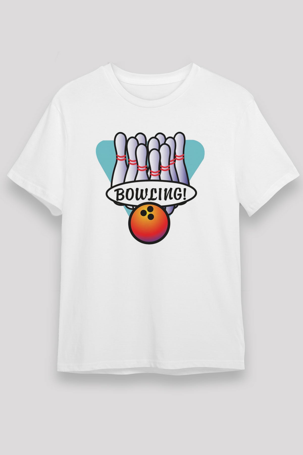 Bovling Beyaz Unisex Tişört T-Shirt - TişörtFabrikası