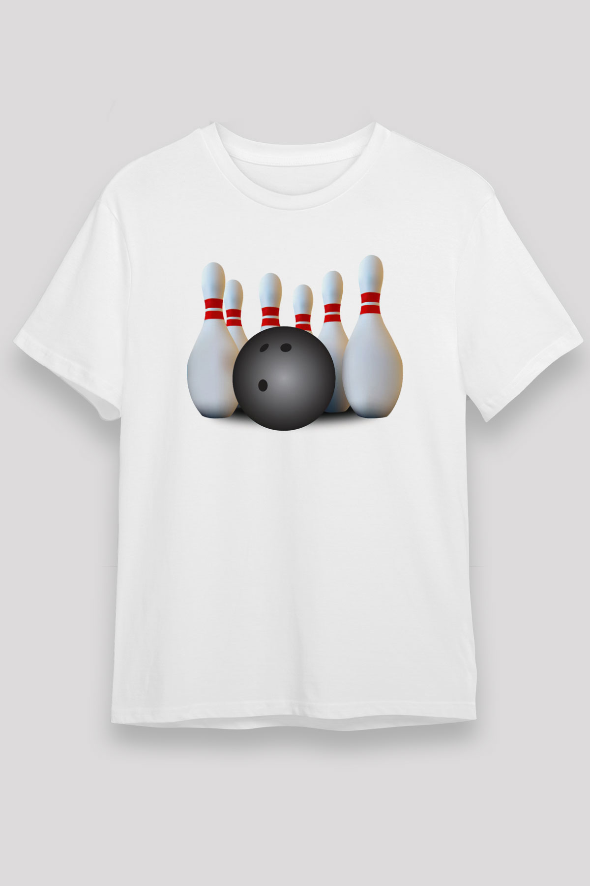 Bovling Beyaz Unisex Tişört T-Shirt - TişörtFabrikası